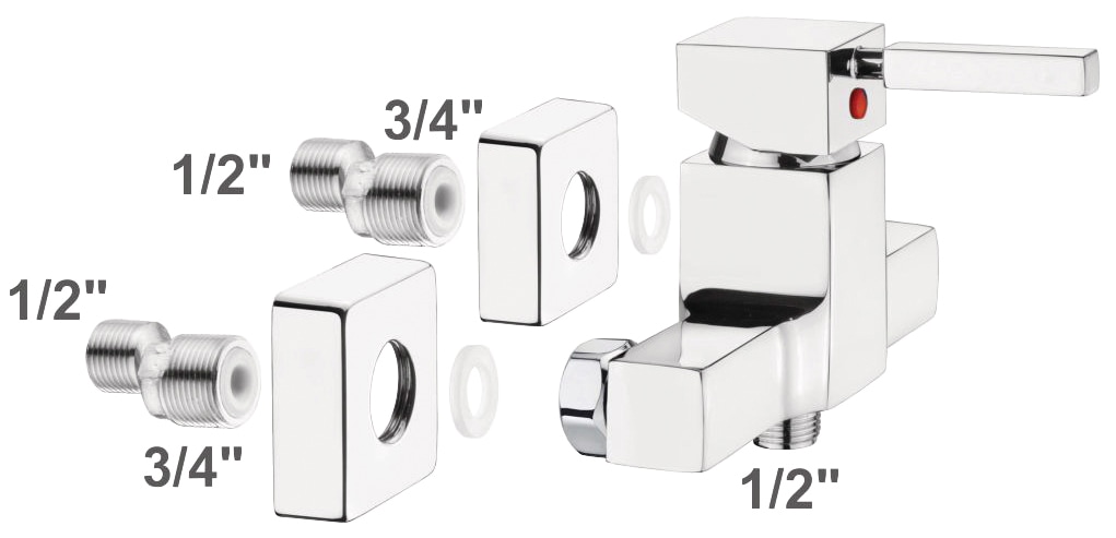 CORNAT Duscharmatur »"Lucera" Hochwertiger Messingkörper -verchromt - 1/2 Zoll Brauseabgang«, Einhebelmischer zur Aufputzmontage / Brausebatterie / Duscharmatur