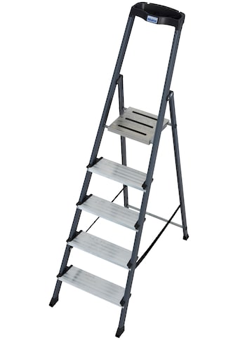 KRAUSE Stehleiter »Securo«, Alu eloxiert, 1x5 Stufen, Arbeitshöhe ca. 305 cm kaufen