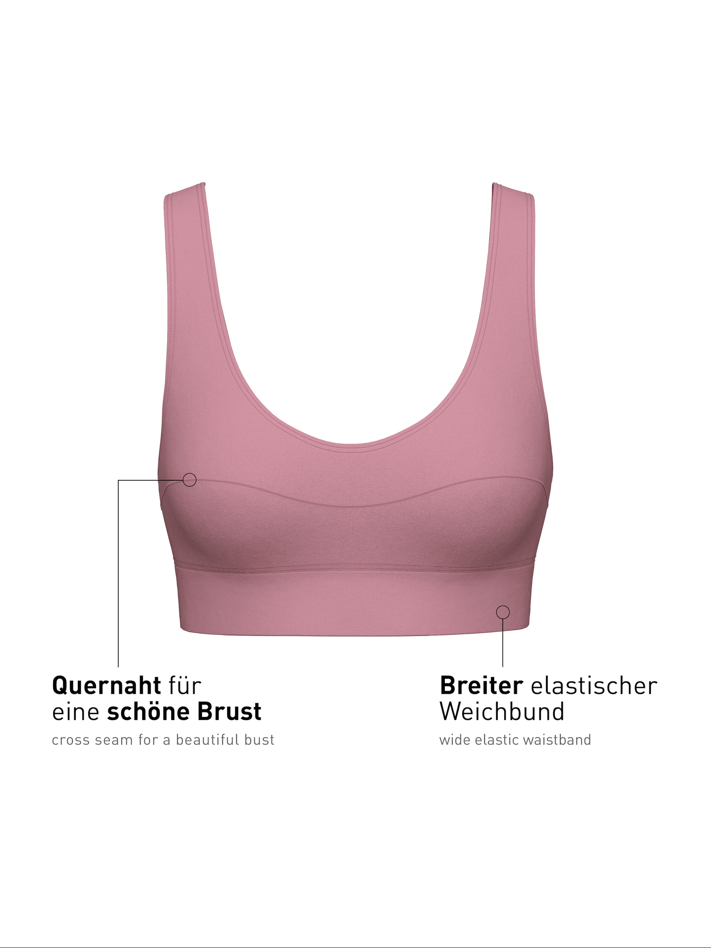 CALIDA Bustier »Elastic«, breites Unterbrustband, ohne Bügel, Baumwollmischung