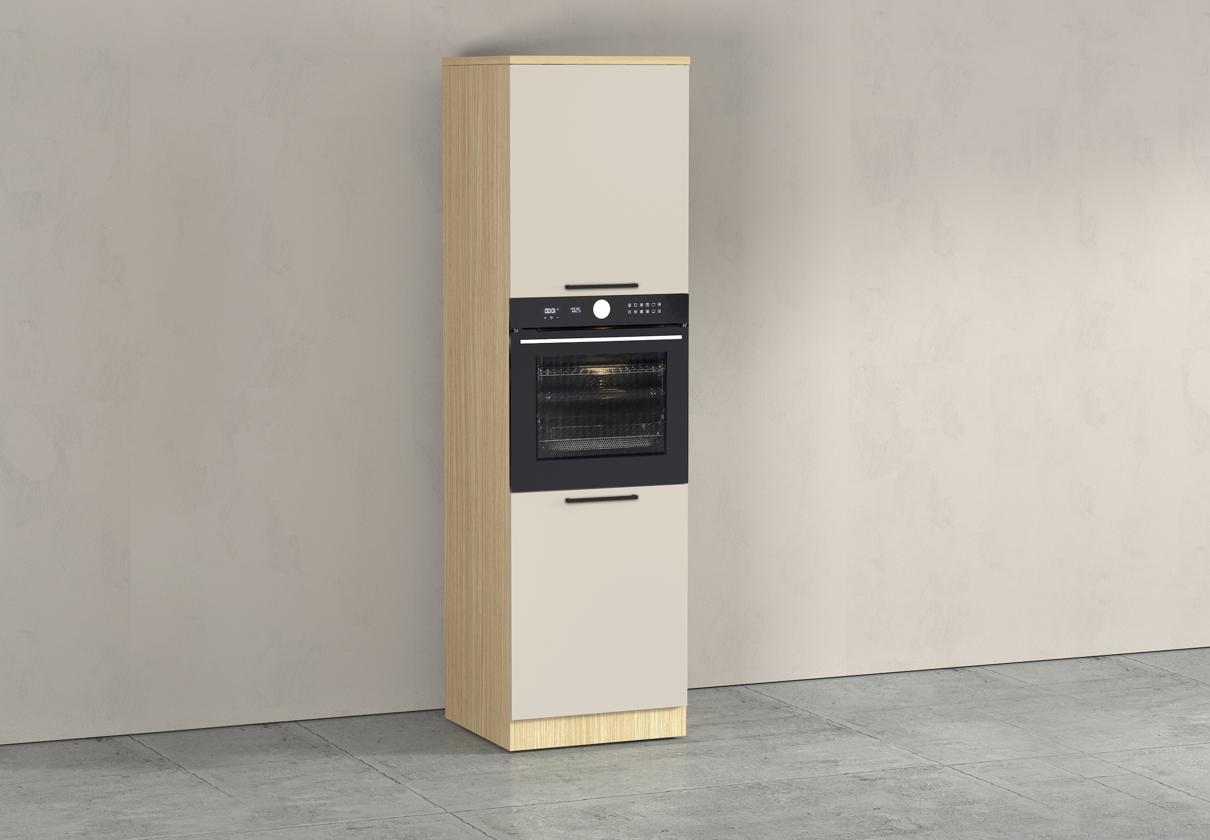KOCHSTATION Backofenumbauschrank »Luna, Backofenschrank, Backofen-Hochschrank, Made in Italy« B/T/H: 60×60×214,5 cm, Oberplatte mit 25 mm Stärke