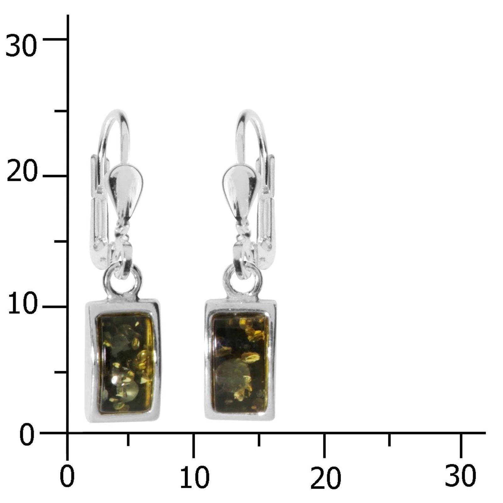 OSTSEE-SCHMUCK Paar Ohrhänger »- Astrid 8x4 - Silber 925/000 - Bernstein«