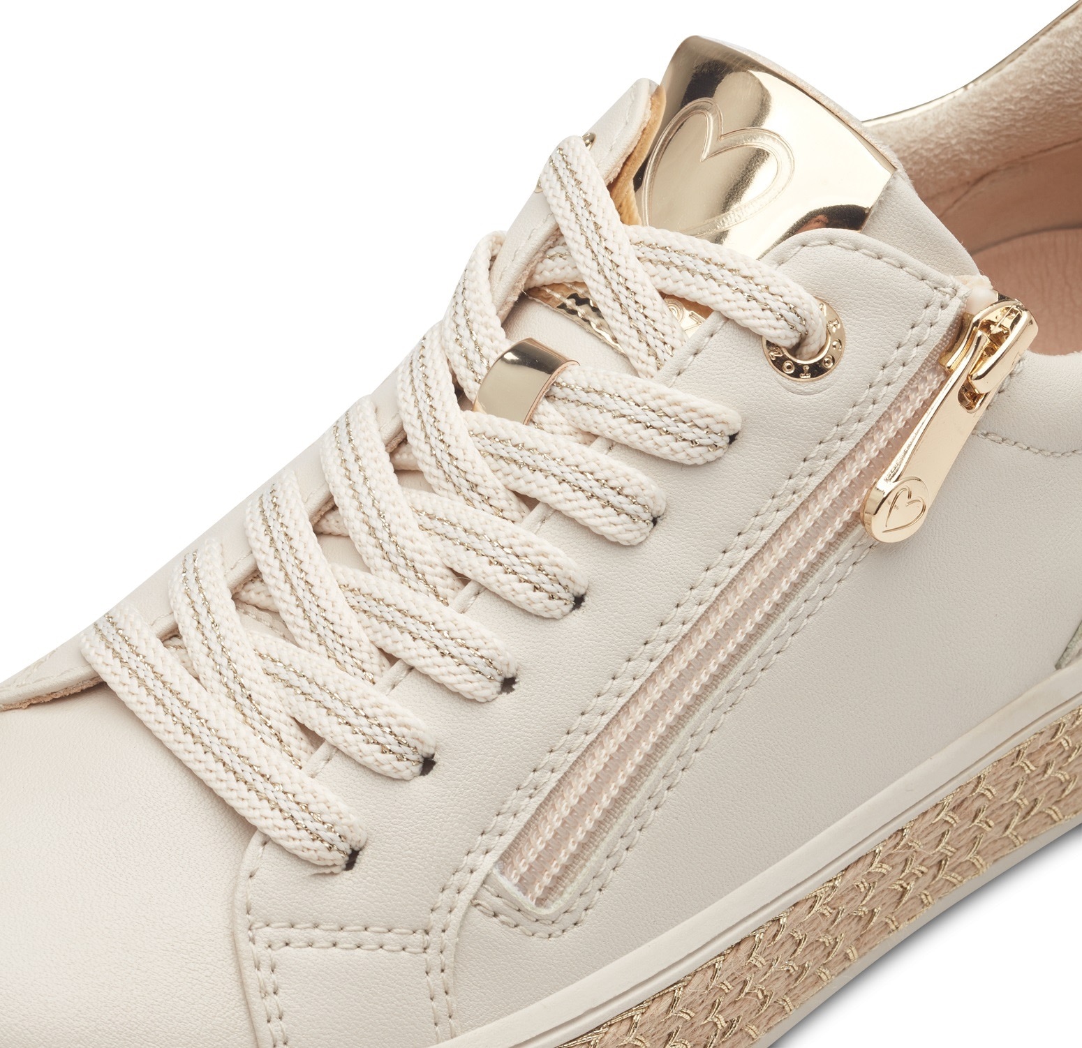 MARCO TOZZI Plateausneaker, Freizeitschuh, Halbschuh, Schnürschuh mit Außenreißverschluss