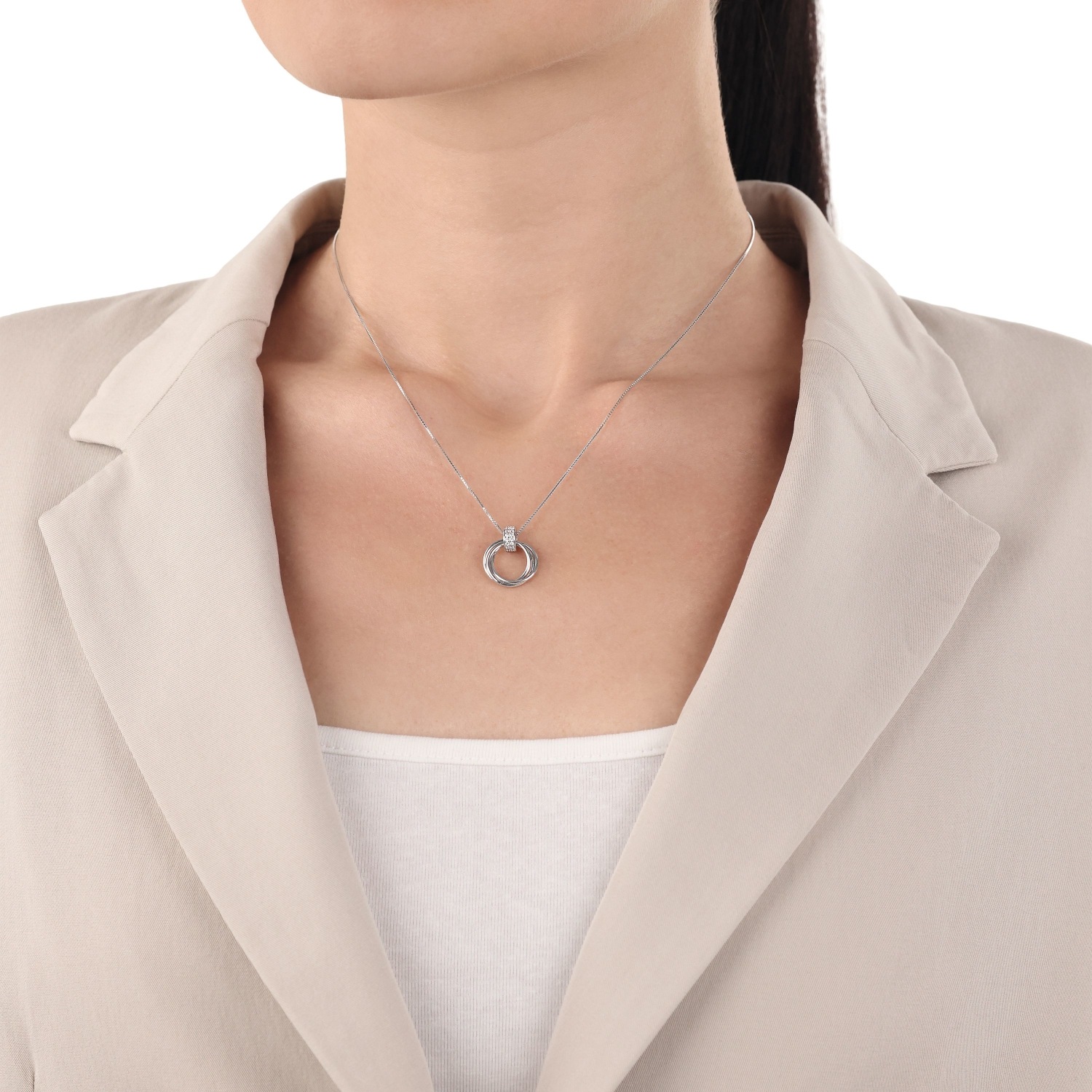 Amor Kette mit Anhänger »Kreis« mit Zirkonia (synth.)