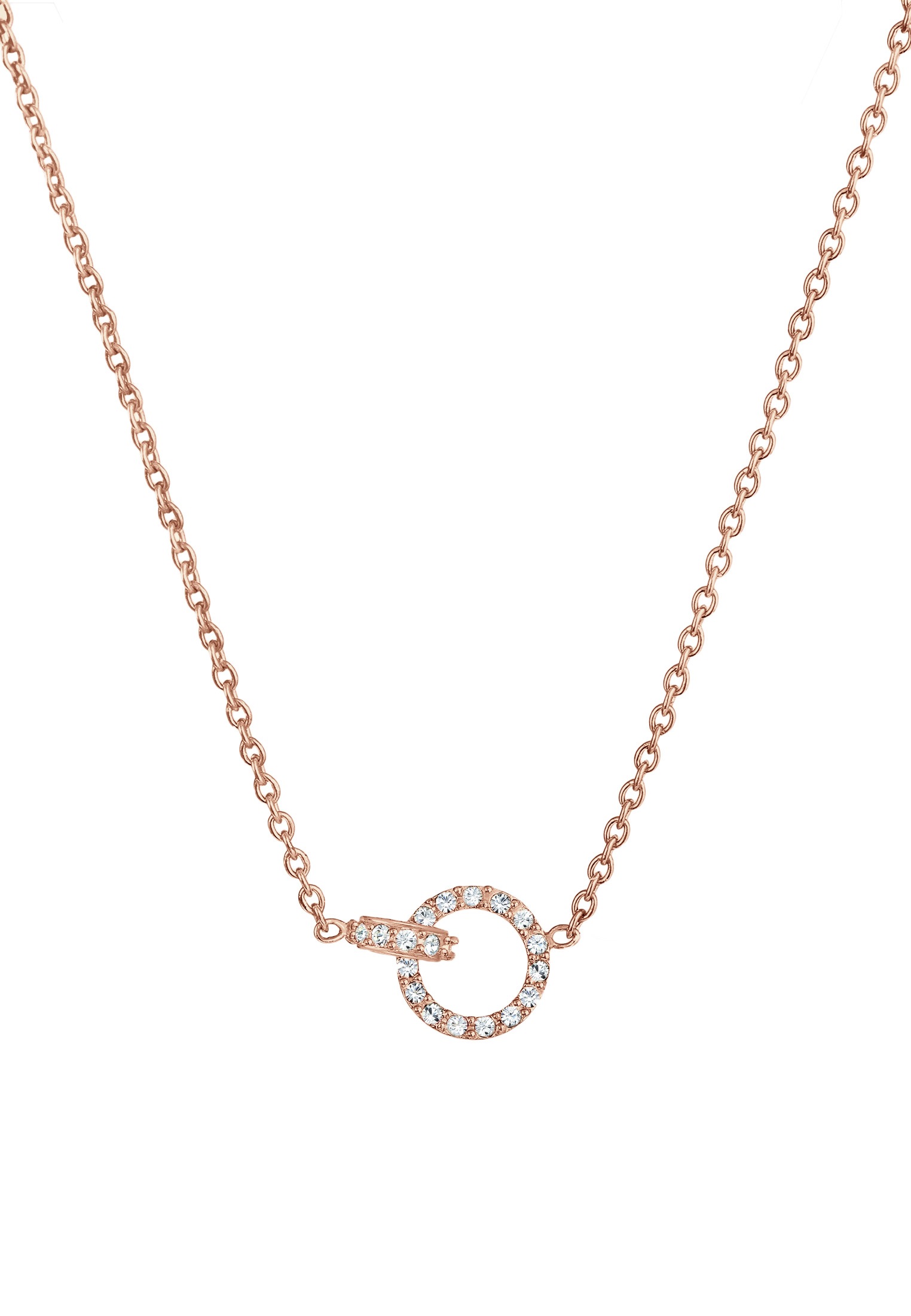 Elli Silberkette »Halskette Ring klein 925 Silber, mit Kristallen von Swarovski®«