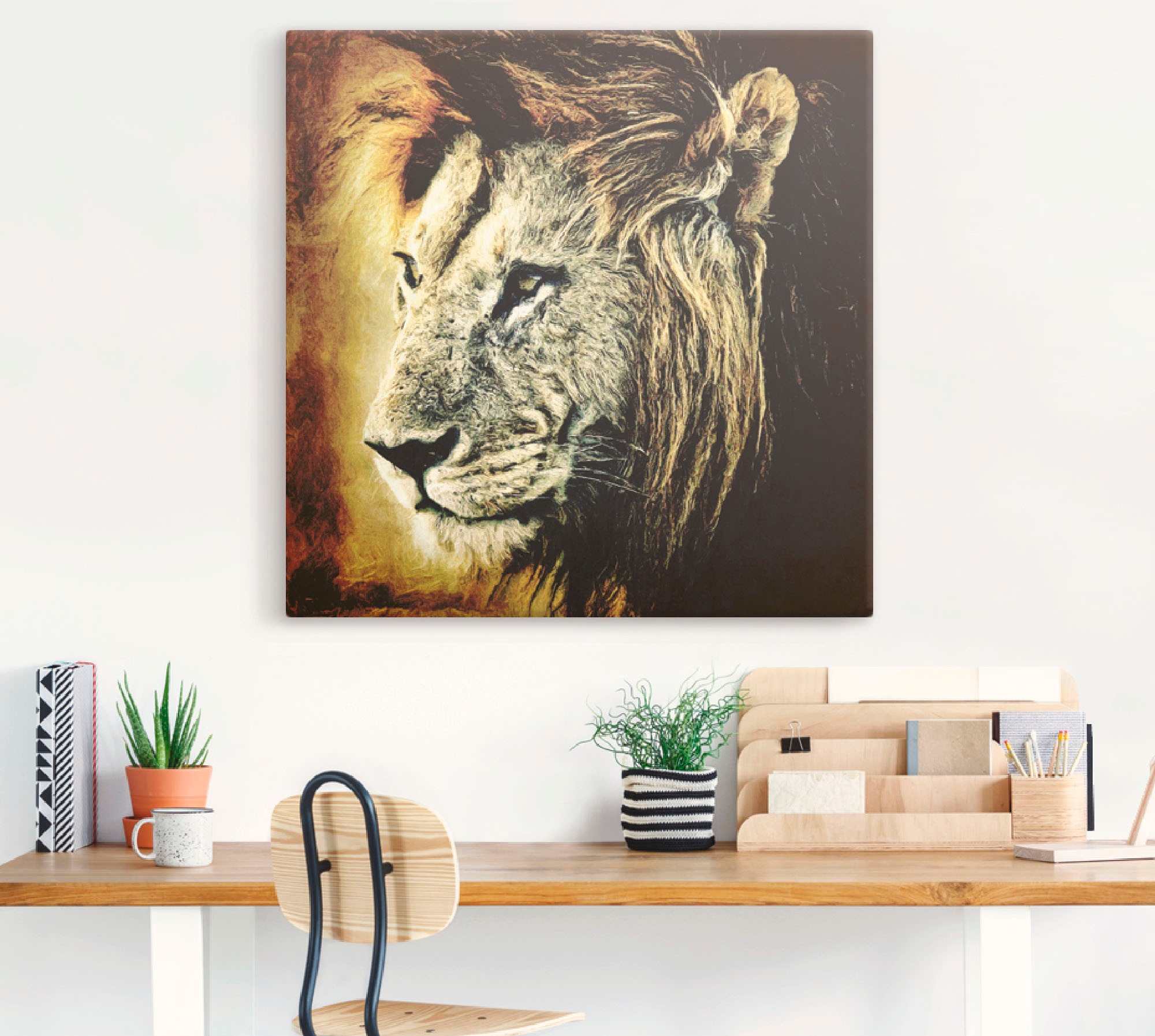 Artland Leinwandbild »Löwe«, Wildtiere, (1 St.), auf Keilrahmen gespannt