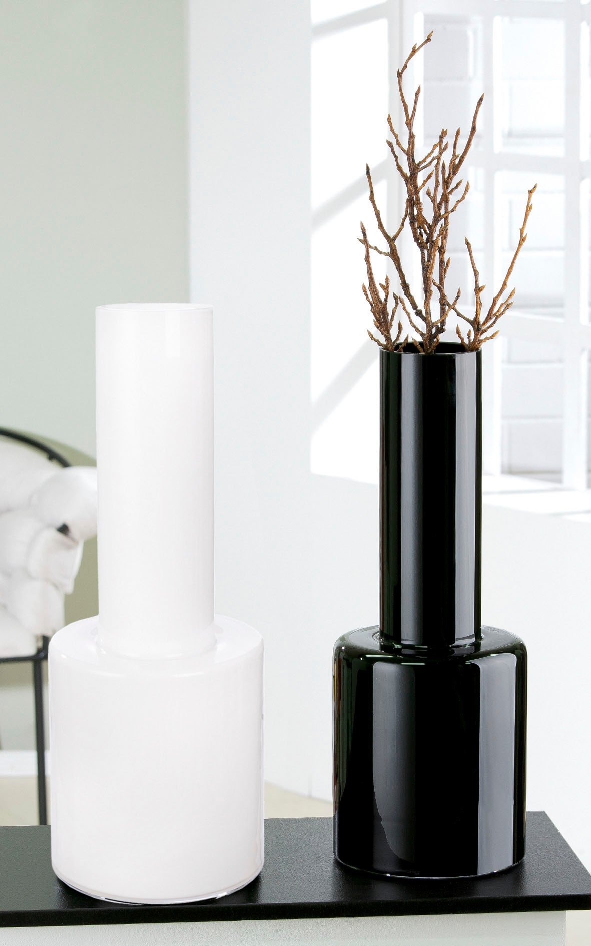 GILDE Bodenvase »Lexus«, (1 St.), Vase aus Glas, Höhe ca. 60 cm