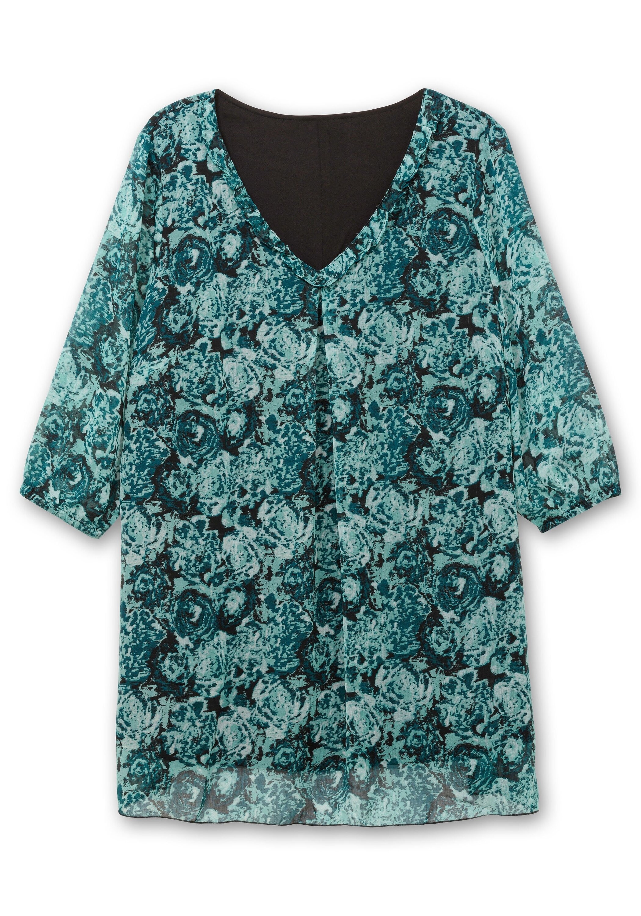 Sheego Longtunika »Tunika aus bedrucktem Chiffon, gefüttert«, aus bedrucktem Chiffon, gefüttert