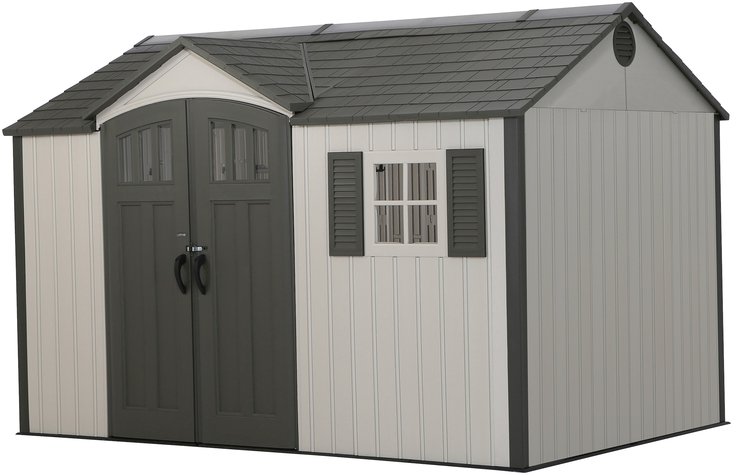 Lifetime Gerätehaus »Texas«, (Set), Kunststoff, inkl. Fußboden, Regale und Werkzeugtasche