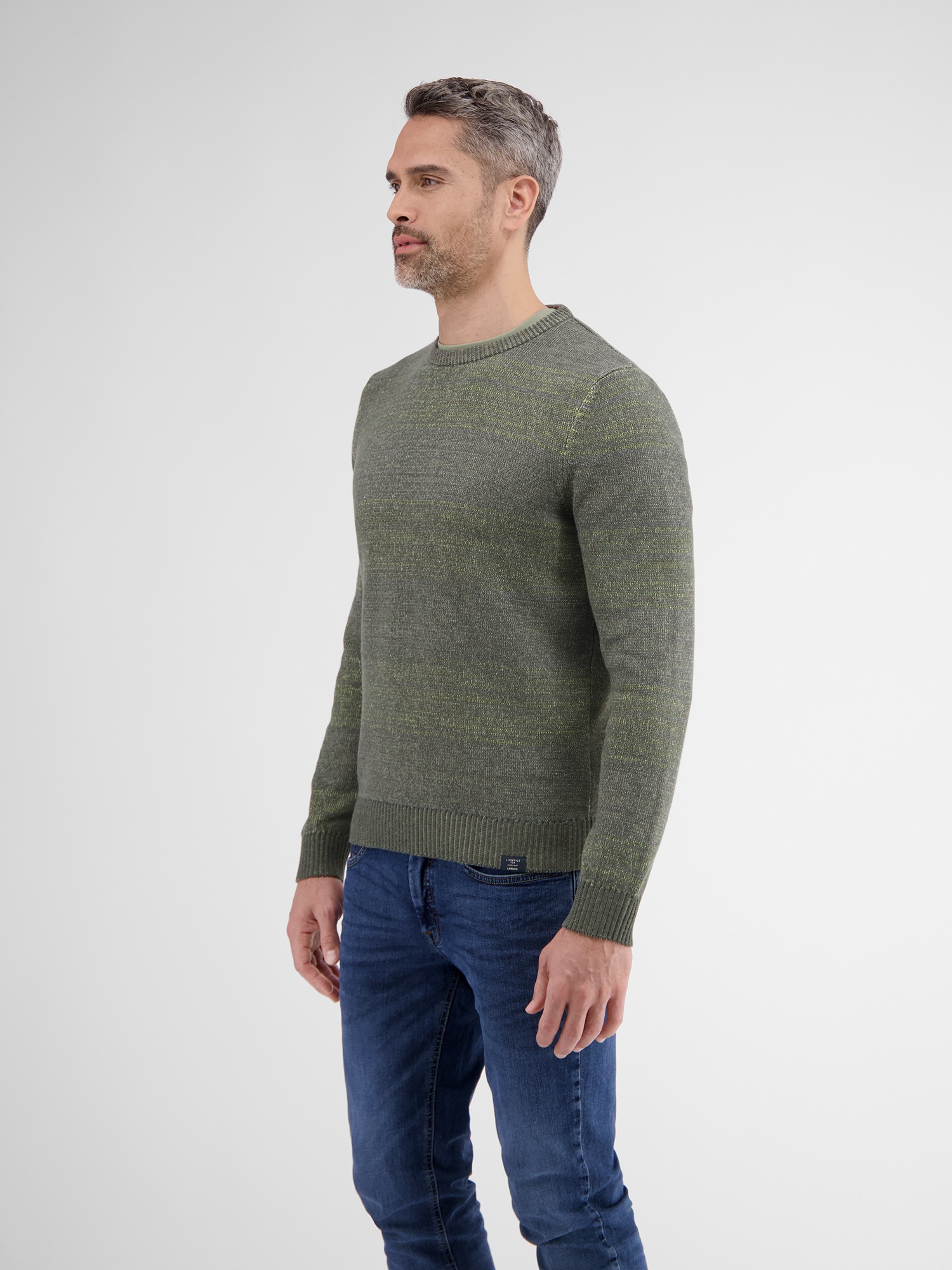 LERROS Strickpullover »LERROS Strickpullover in Melange-Streifenoptik«
