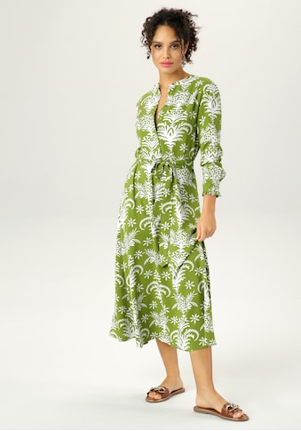 Aniston CASUAL Blusenkleid, (mit Bindegürtel), mit abstrakten Blättern und Blüten... kaufen
