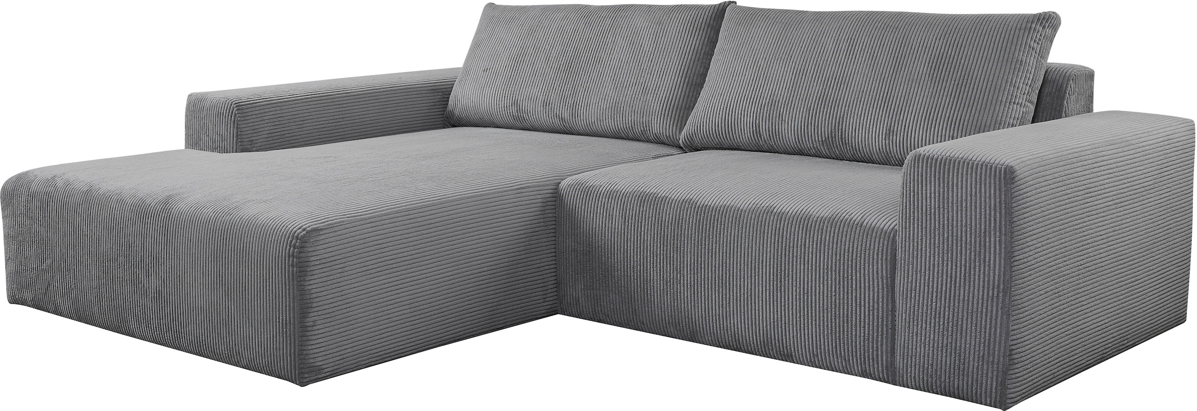 WERK2 Ecksofa »Rio, 262 cm breit, aktuelles Design, breite Armlehnen« Cord, L-Form