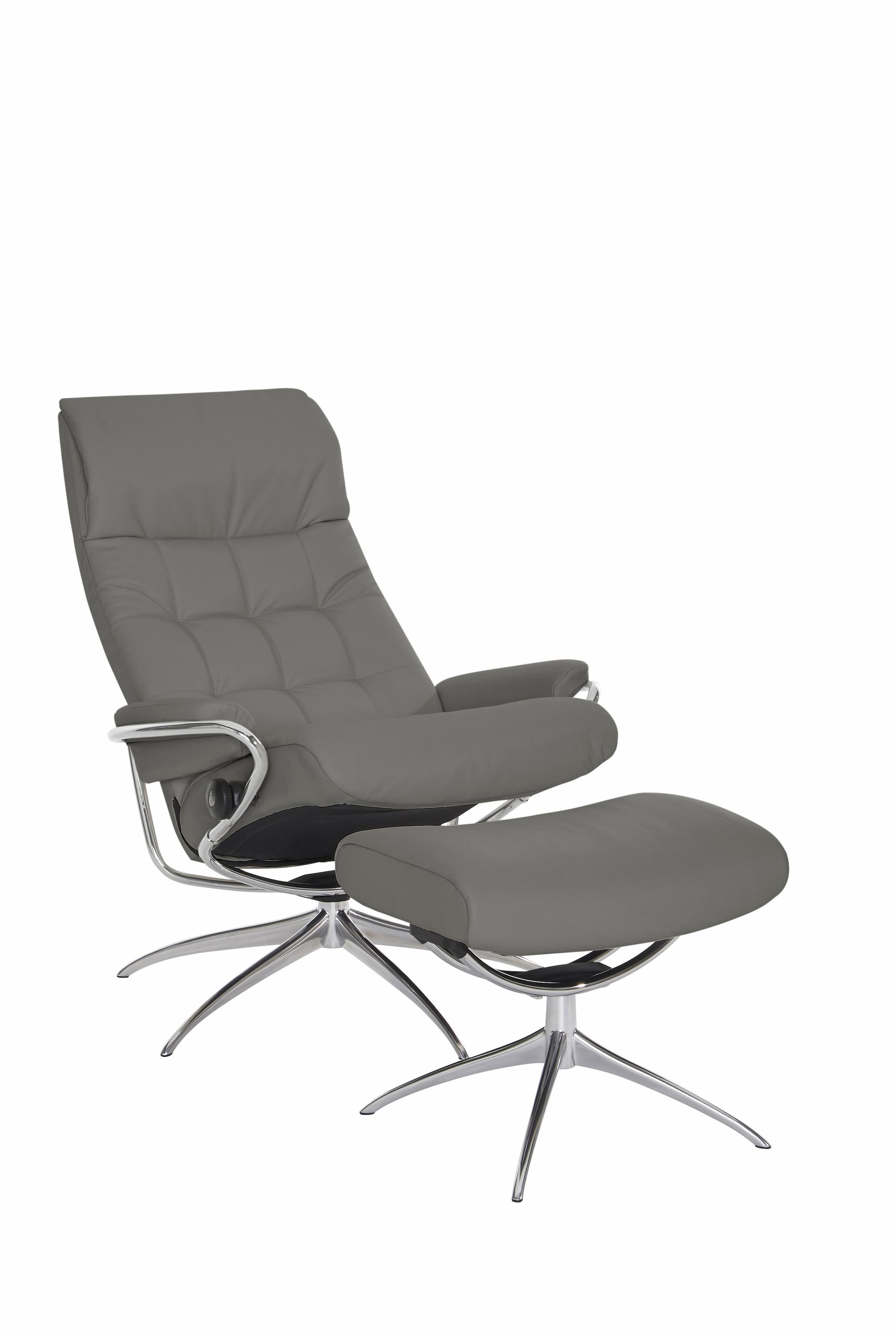 Stressless® Relaxsessel »London« Set, Relaxsessel mit Hocker,  mit Hocker, High Back, mit Star Base, Gestell Chrom