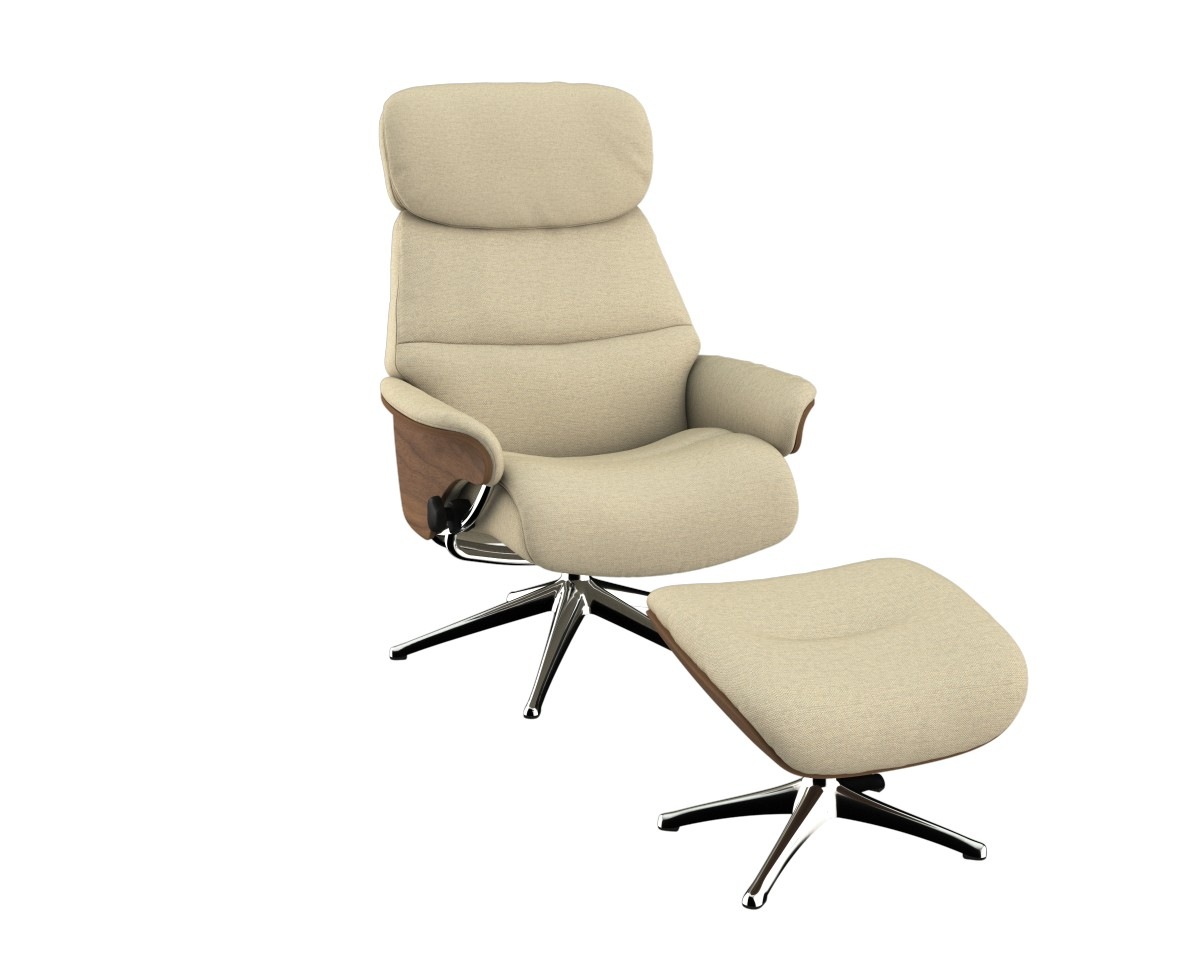FLEXLUX Relaxsessel »Aarhus, Gepolsterter Funktionssessel, Skandinavisch design, Armlehnen«, Relaxfunktion & Kopf- Rückenverstellung