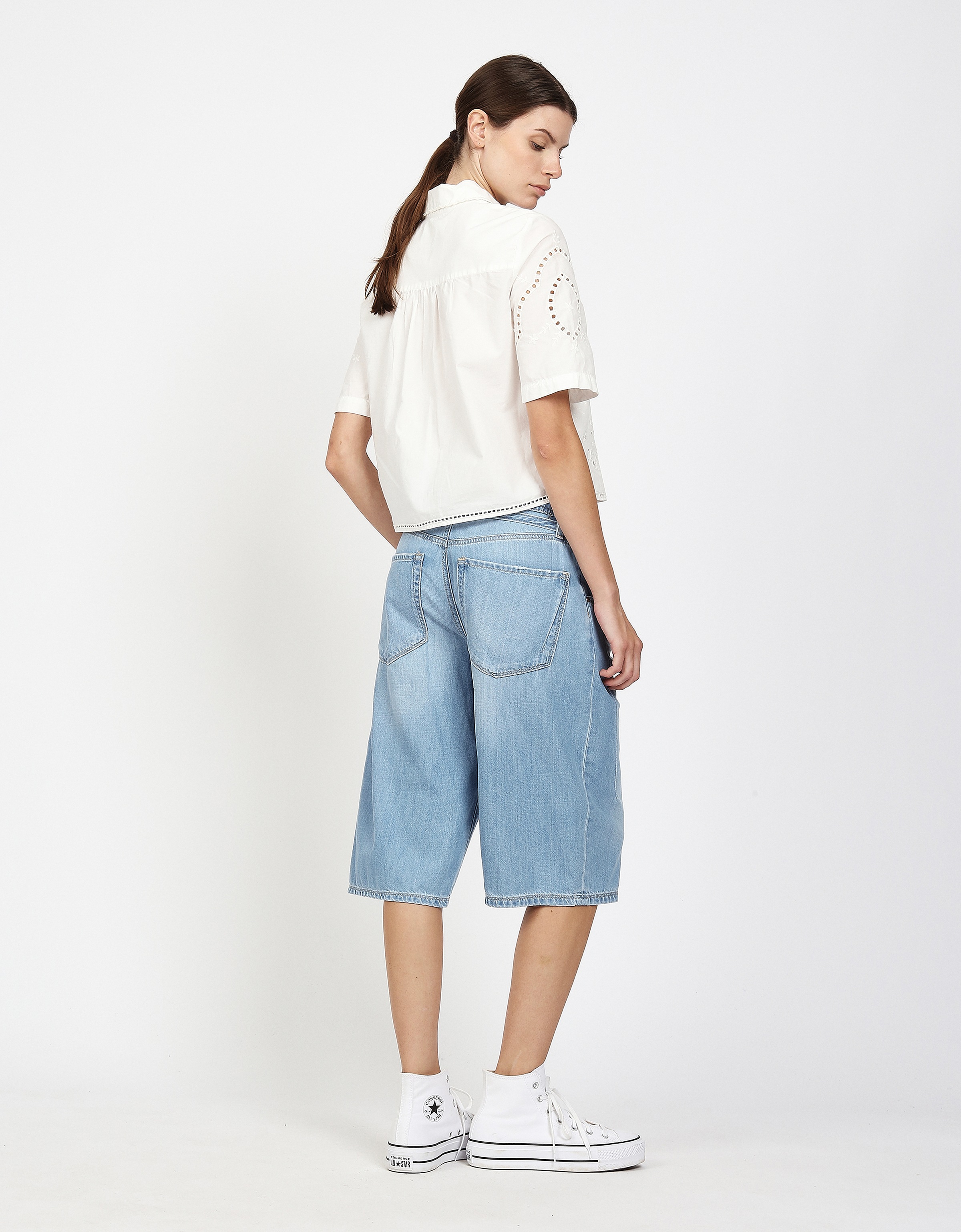 GANG Bermudas »94CLAIRE BERMUDA«  mit Bindegürtel, Denim