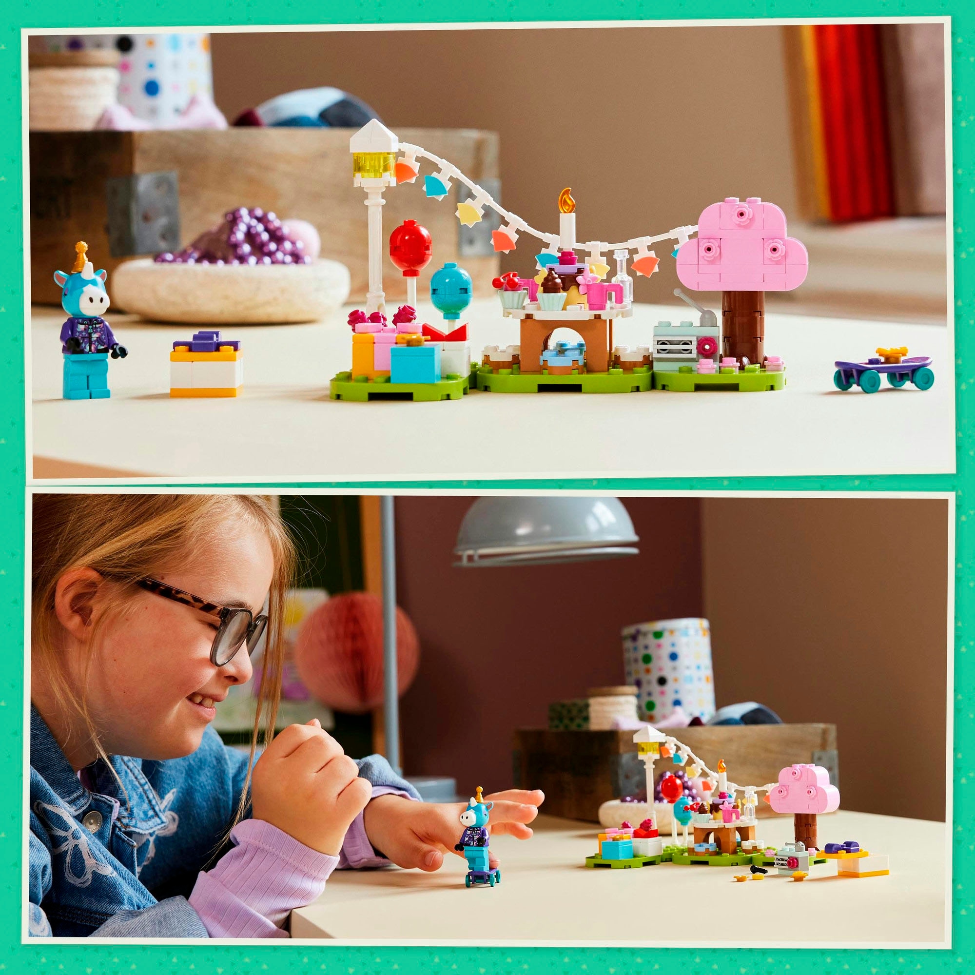 LEGO® Konstruktionsspielsteine »Jimmys Geburtstagsparty (77046), LEGO® Animal Cossing« Made in Europe
