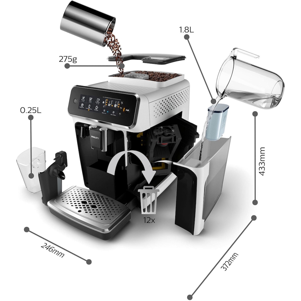 Philips Kaffeevollautomat »3200 Serie EP3243/70 LatteGo«, weiß