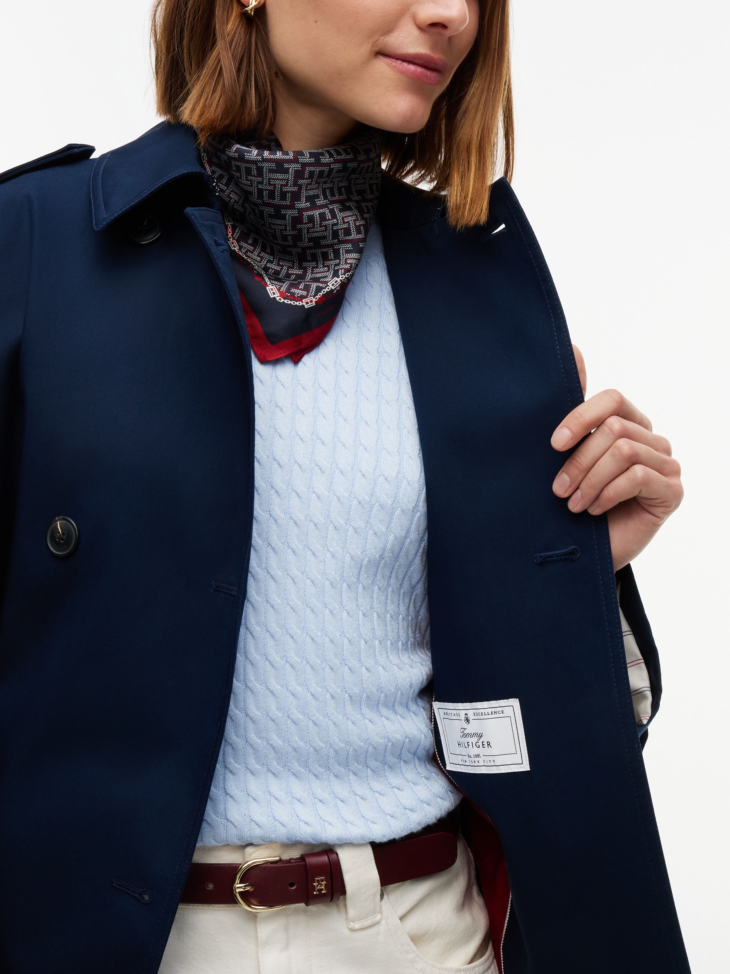 Tommy Hilfiger Kurzjacke »COTTON SHORT TRENCH« Baumwolle, Trenchcoat Style
