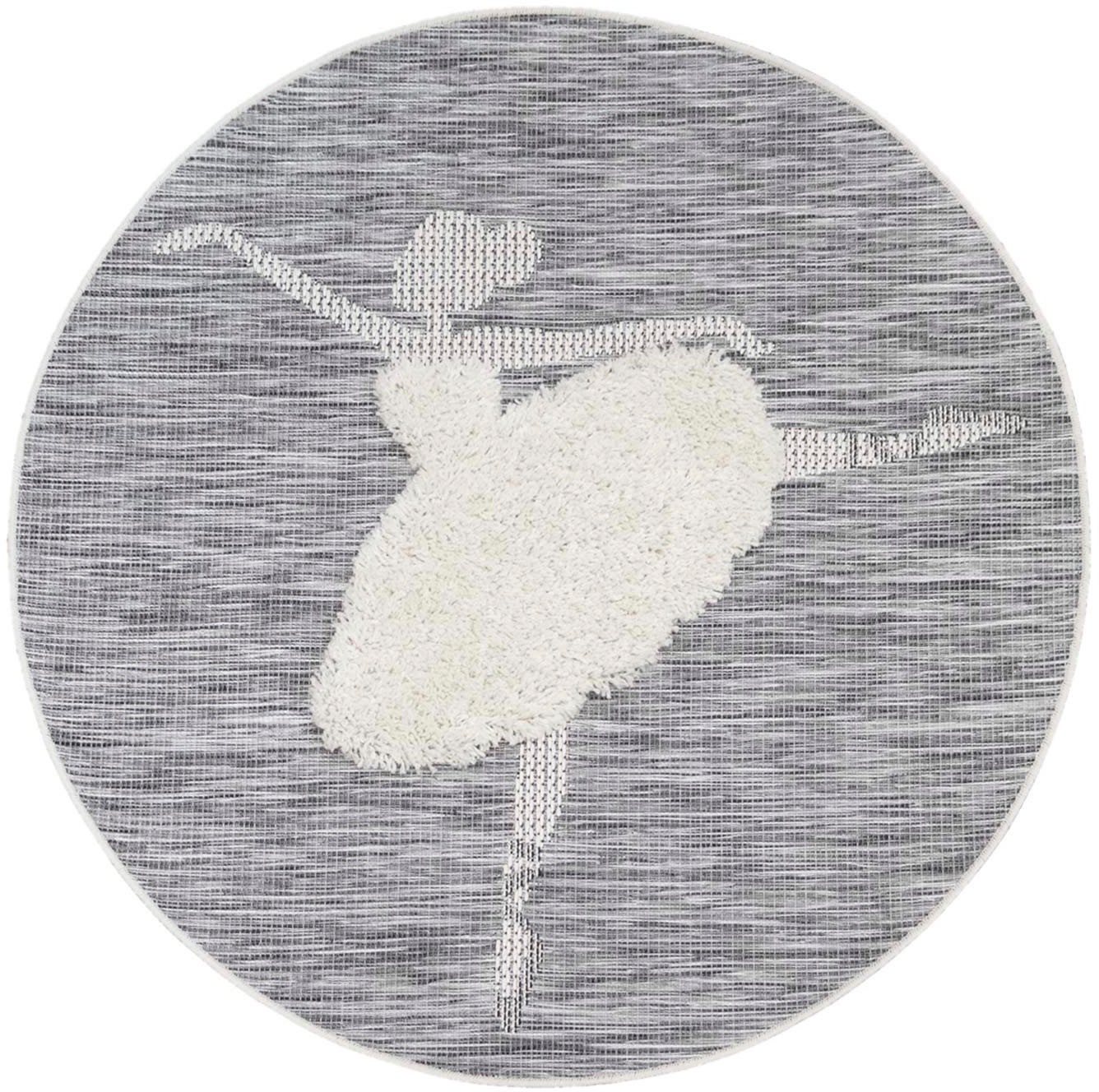 Primaflor-Ideen in Textil Kinderteppich »NAVAJO - Ballerina«, rund, 35 mm Höhe, Hoch-Tief-Effekt, Motiv Ballerina, Kinderzimmer