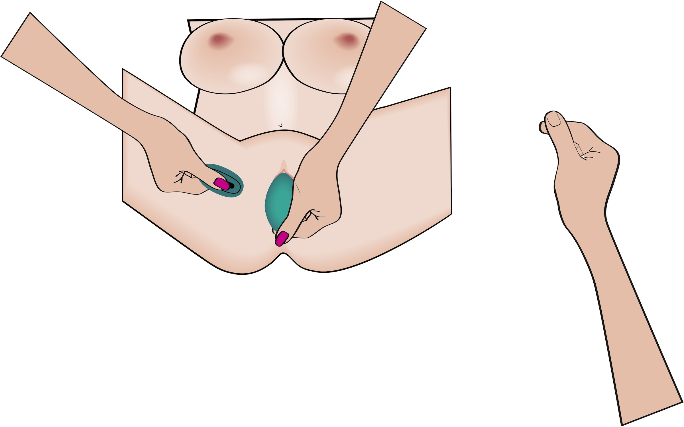 coup!es choice Vibrator »Paartoy-Set RC Mini Vibrator with 4 Attachments«