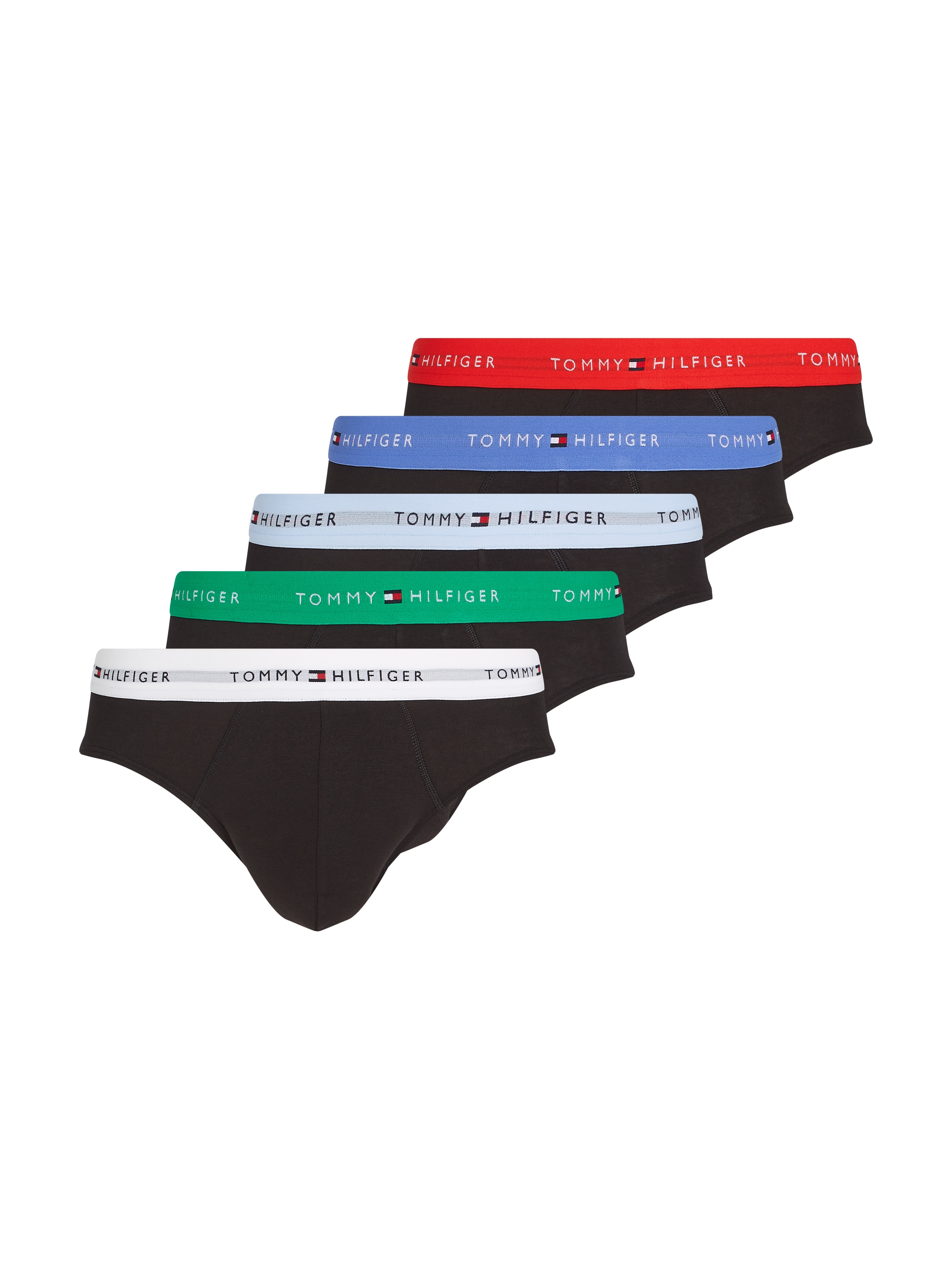 Tommy Hilfiger Underwear Slip »5P BRIEF«, (Packung, 5 St., 5er-Pack), mit kontrastfarbenem Logobund