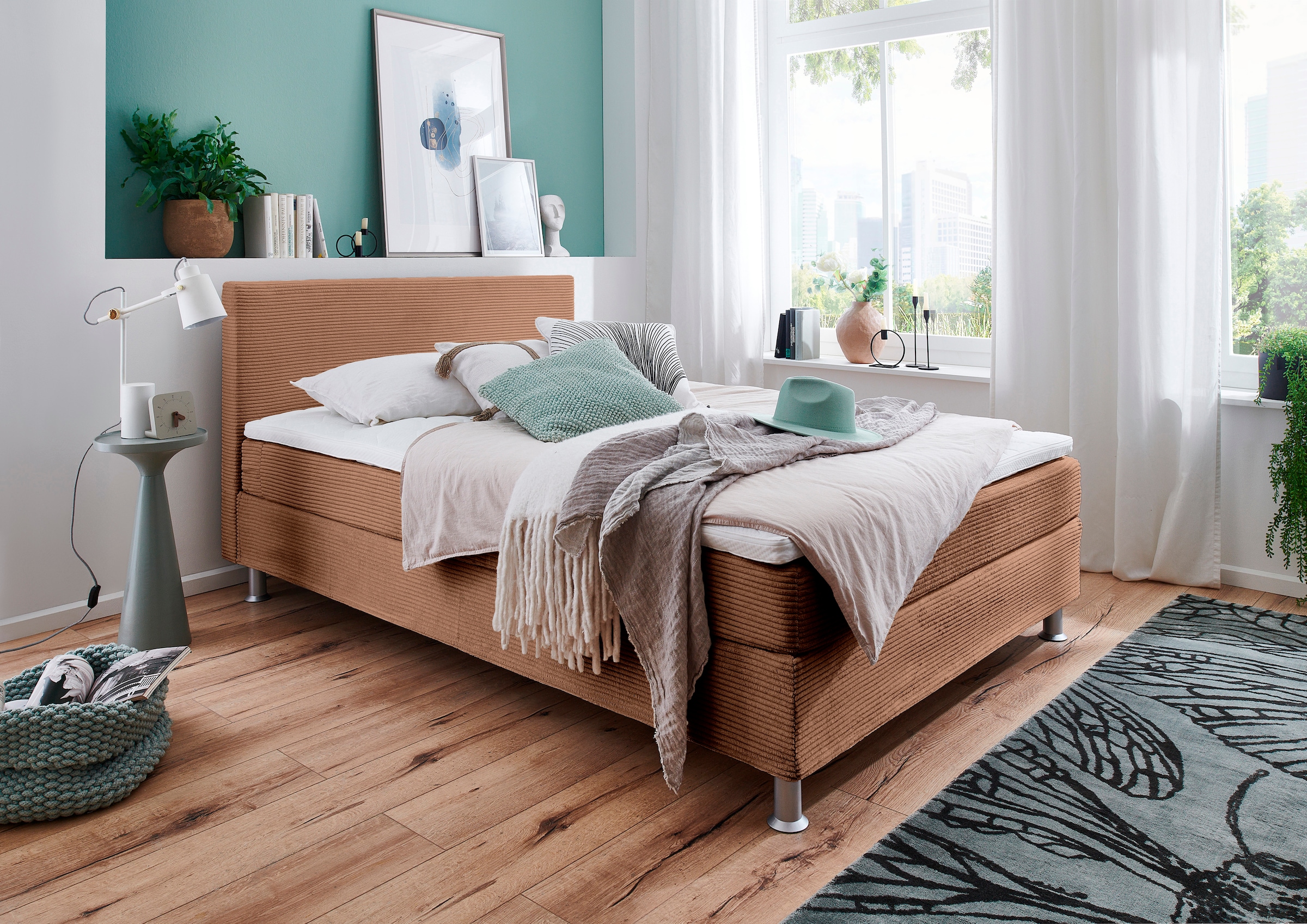 ATLANTIC home collection Boxbett »Edison« inkl. Bonnellfederkern-Matratze und Topper