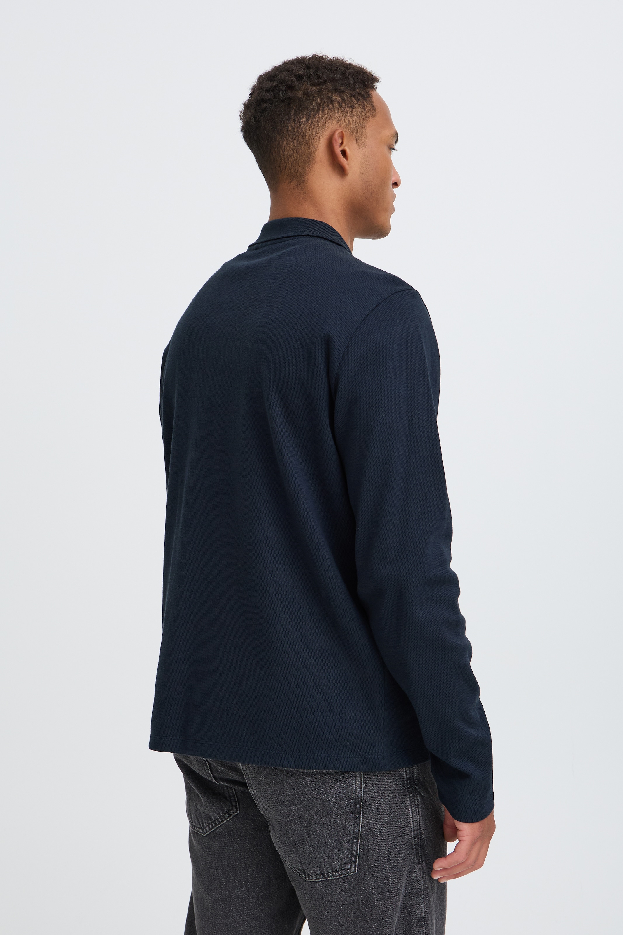 Blend Langarm-Poloshirt »BHLEWIS L/S STRUCTURE TEE« Baumwollmischung, regular fit