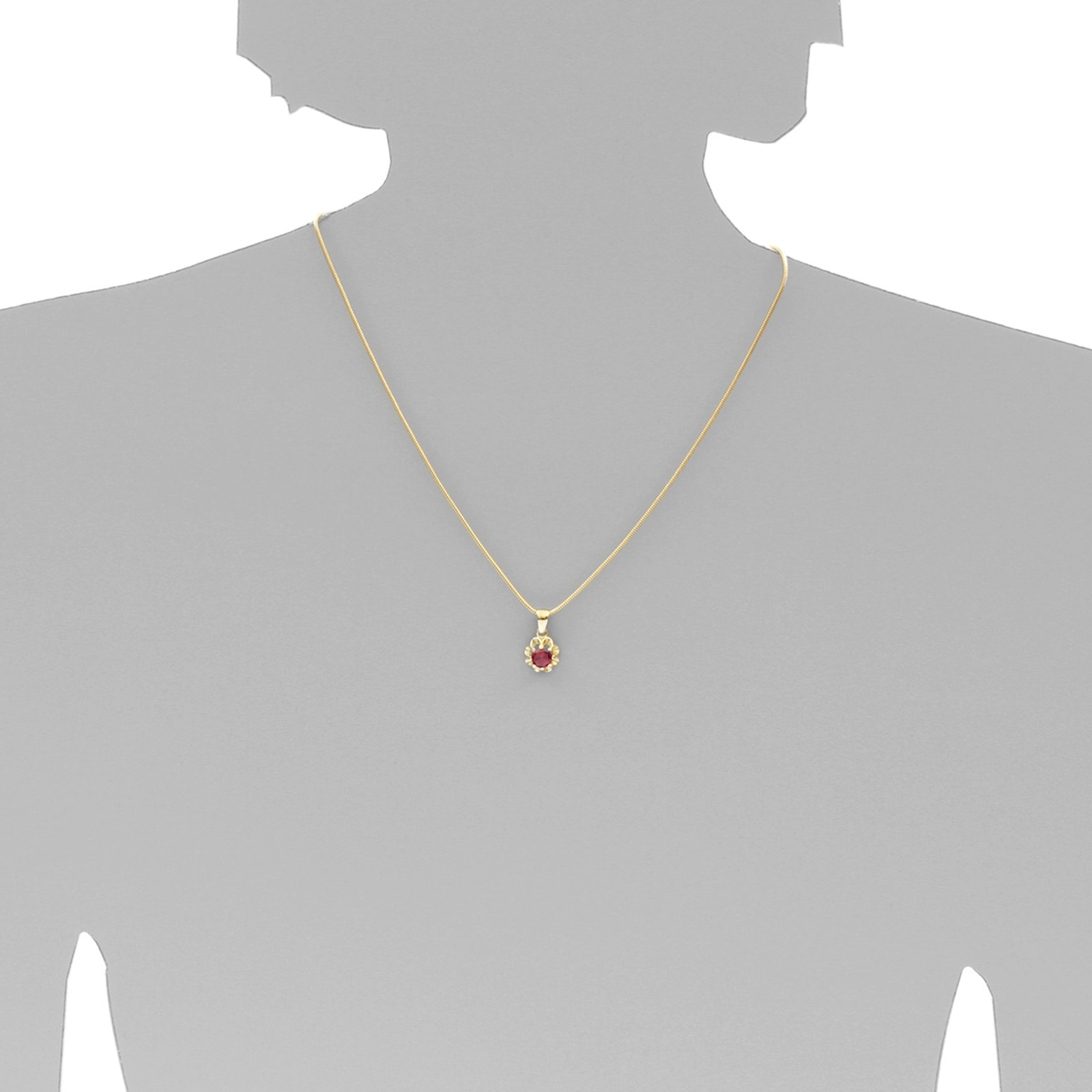 OSTSEE-SCHMUCK Kettenanhänger »- Pia 6 mm - Gold 333/000 - sy. Rubin«