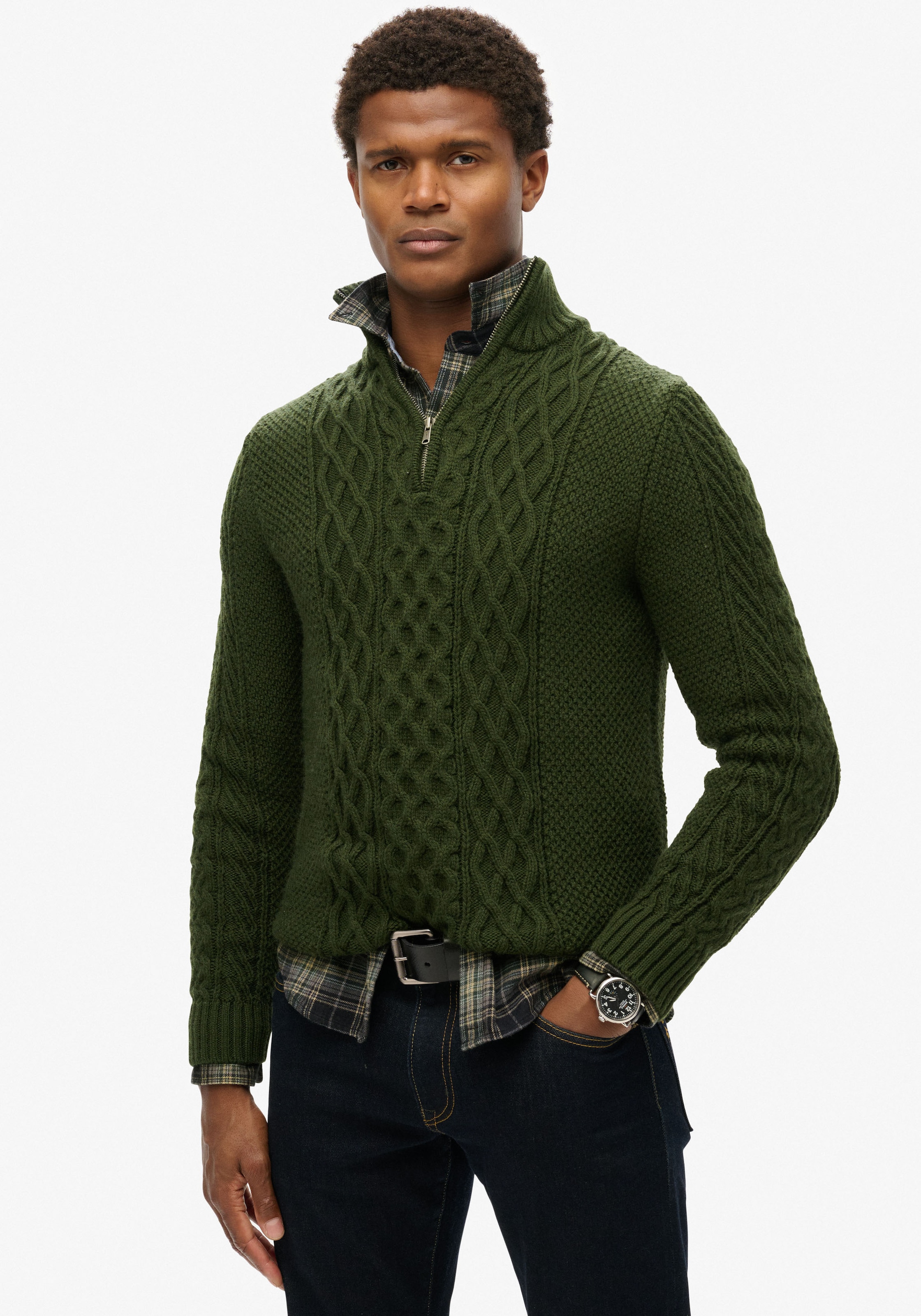 Strickpullover »Jacob Cable Knit Half Zip«