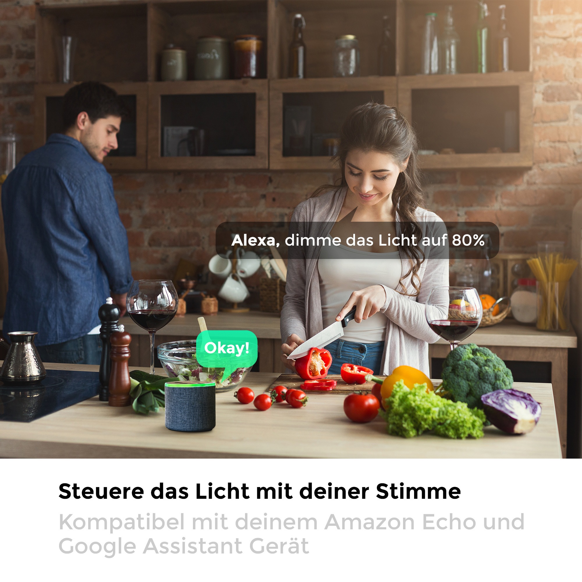 B.K.Licht LED-Leuchtmittel, GU10, 1 St., Warmweiß, Smart Home LED-Lampe, RGB, WiFi, App-Steuerung, dimmbar