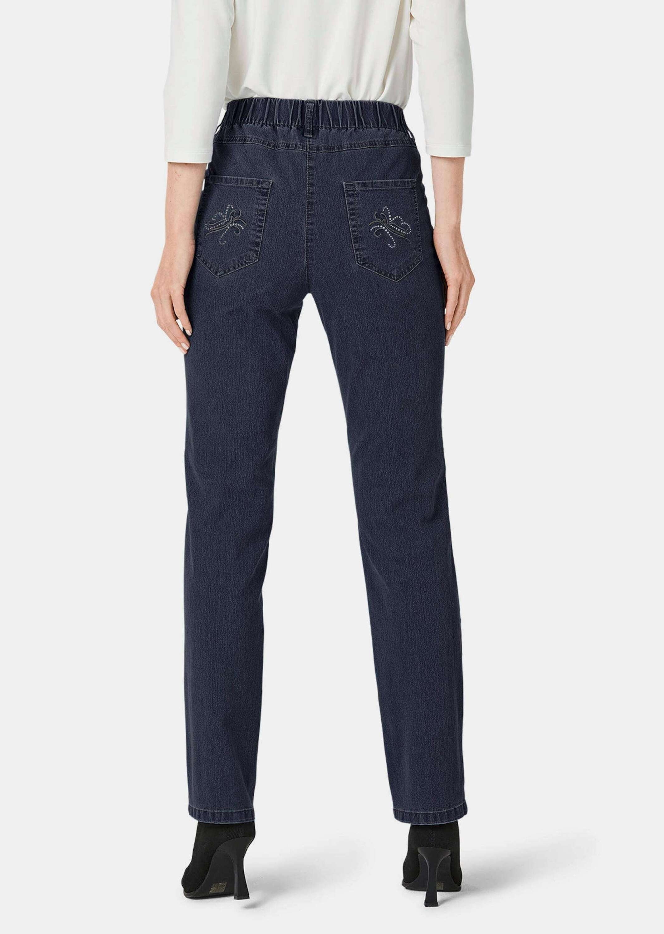 GOLDNER Regular-fit-Jeans »Jeansschlupfhose LOUISA Edel geschmückte Jeansschlupfhose LOUISA«