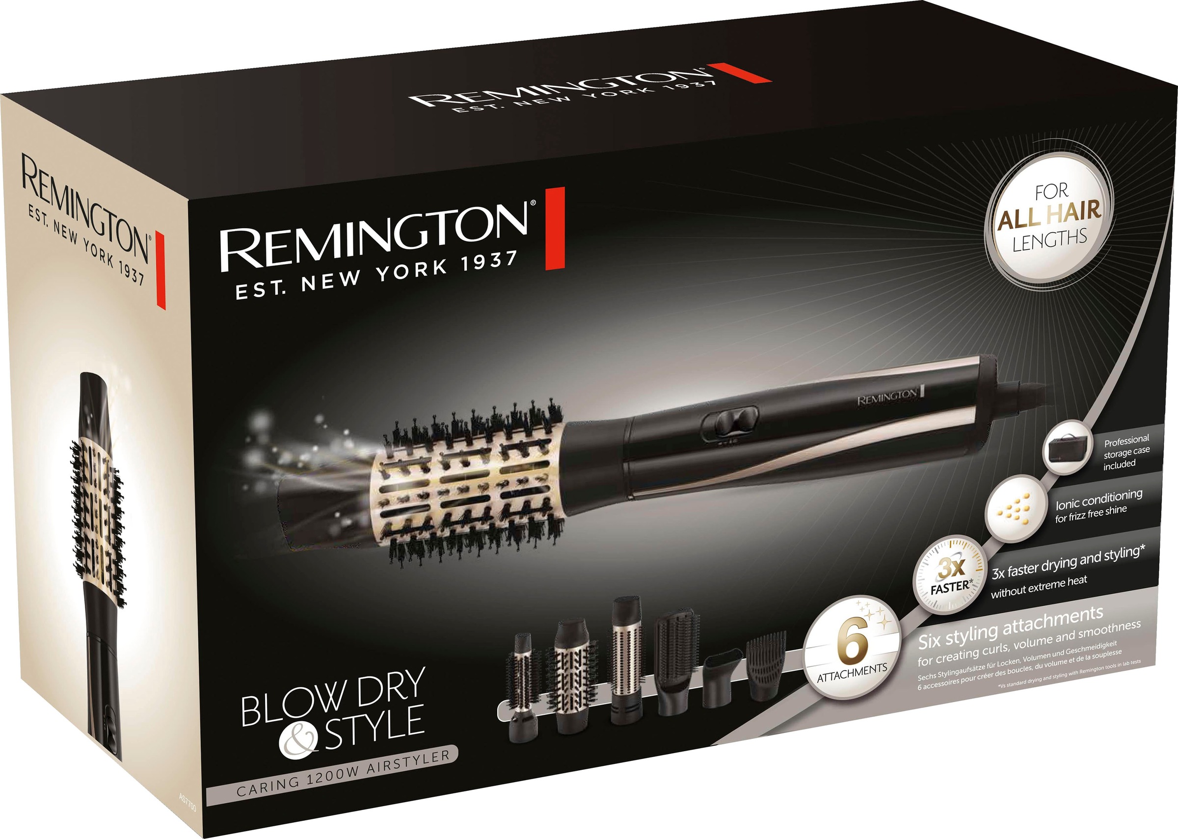 Remington Warmluftbürste »Blow Dry & Style AS7700«, 6 Aufsätze, Airstyler/Rund-&Lockenbürste für kurze, mittellange & lange Haare