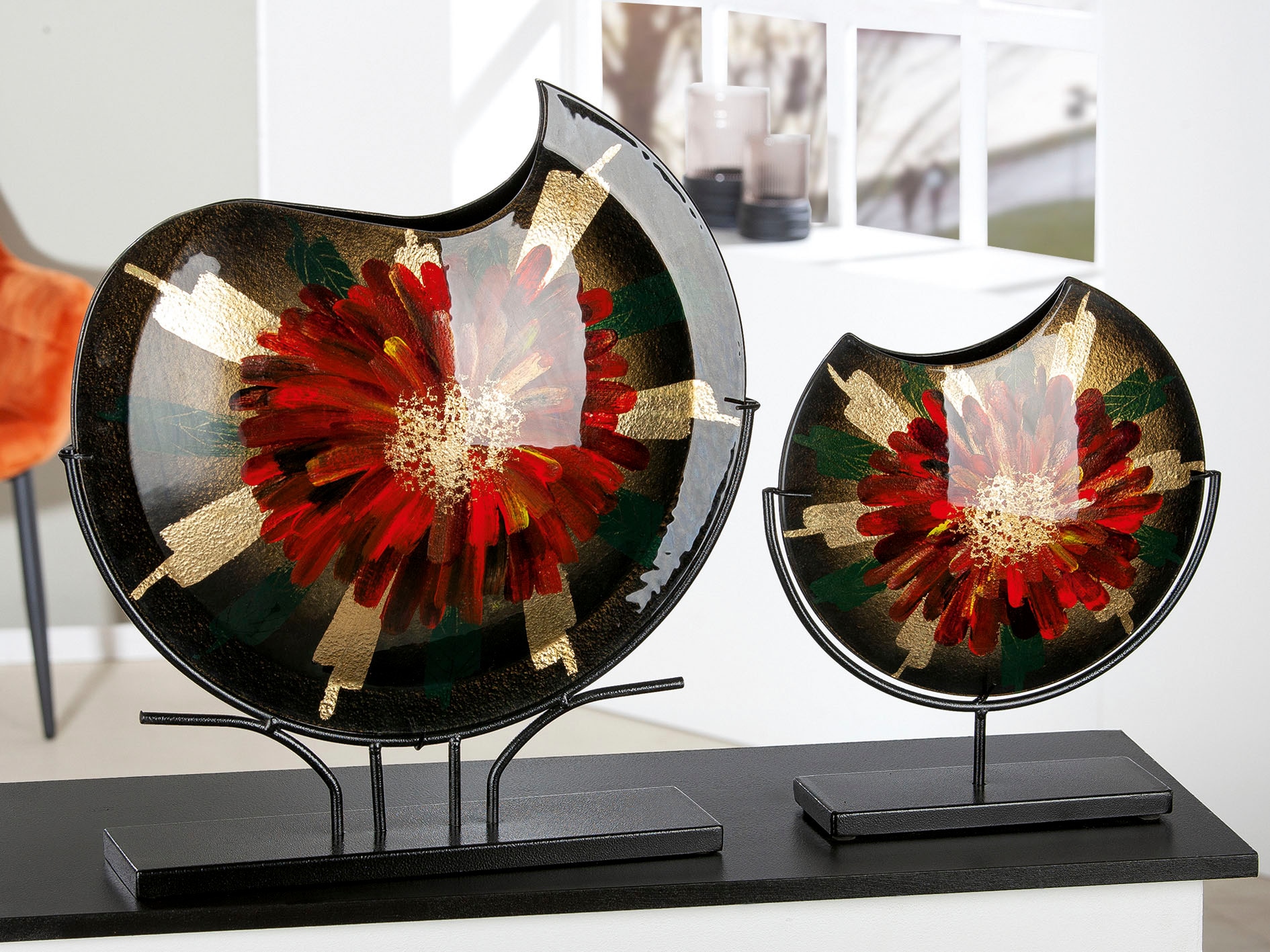 Casablanca by Gilde Dekovase »Doré«, (1 St.), Vase aus Glas auf Metallständer