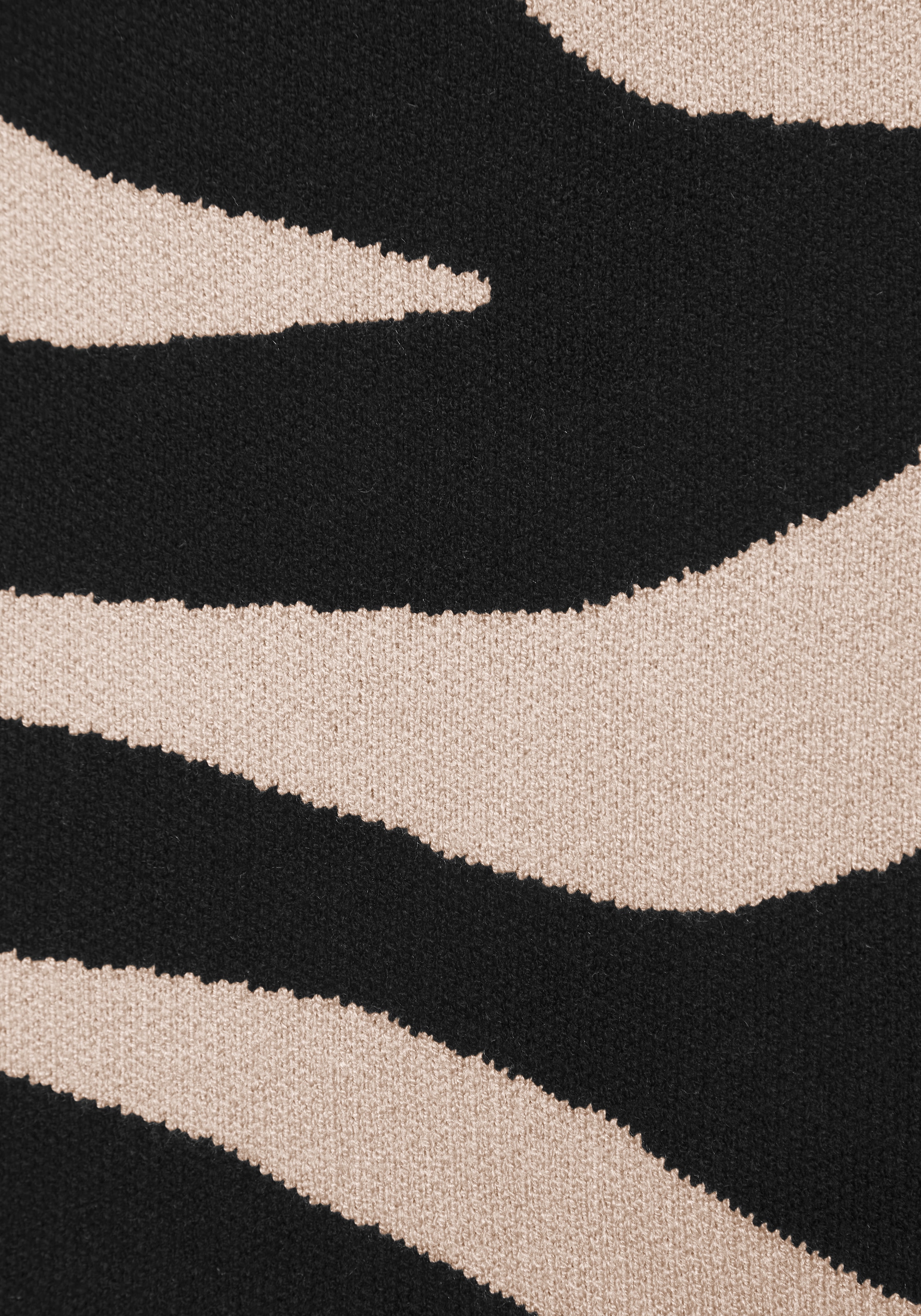 LASCANA Strickrock »mit Animalmuster und leicht ausgestellter Passform« Minirock aus softer Strickware, kurzer Rock mit elastischem Bund
