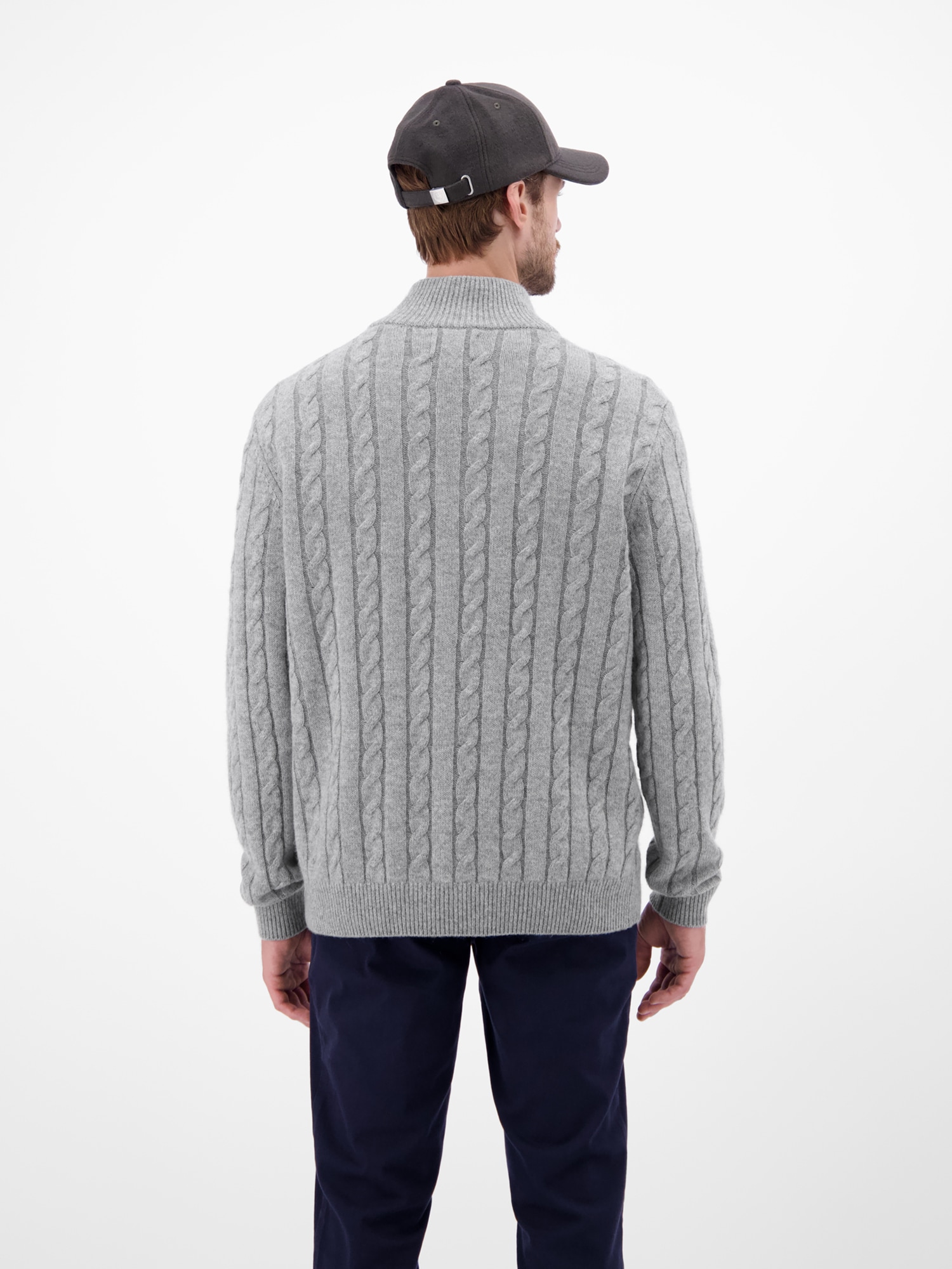 LERROS Strickpullover »Troyer mit Zopfmuster - Klassik trifft Coolness«