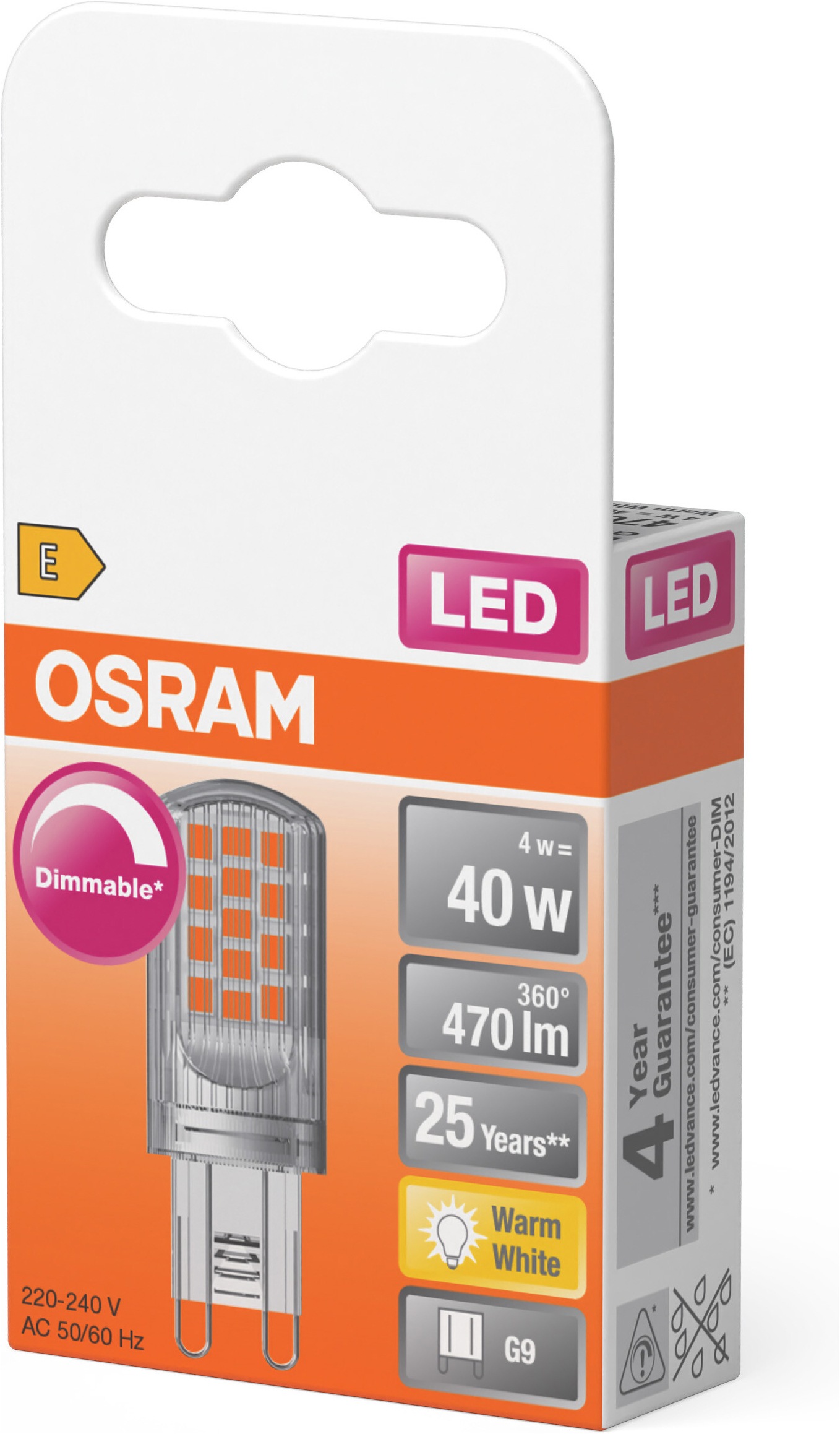 Osram LED-Leuchtmittel »LED PIN Lampe« G9 1 Stk. Warmweiß