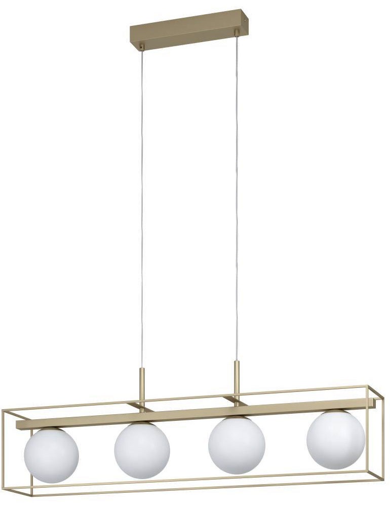 EGLO Hängeleuchte »VALLASPRA Pendellampe, Stahl, Glas, E14, IP20, Esszimmerlampe, Lampe«, 4 flammig, Leuchtmittel E14 | ohne Leuchtmittel, Hängelampe 4-flammig - für Esszimmer, Küche oder Wohnzimmer