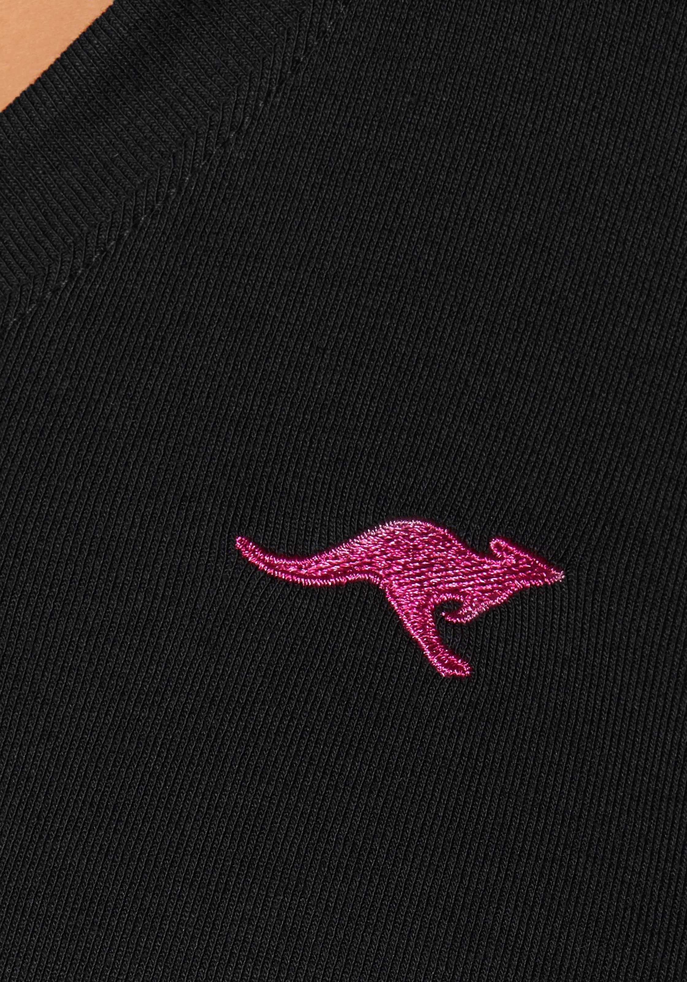 KangaROOS Kapuzenshirt, Langarm, po-bedeckend, V-Ausschnitt, aus 100% Baumwolle