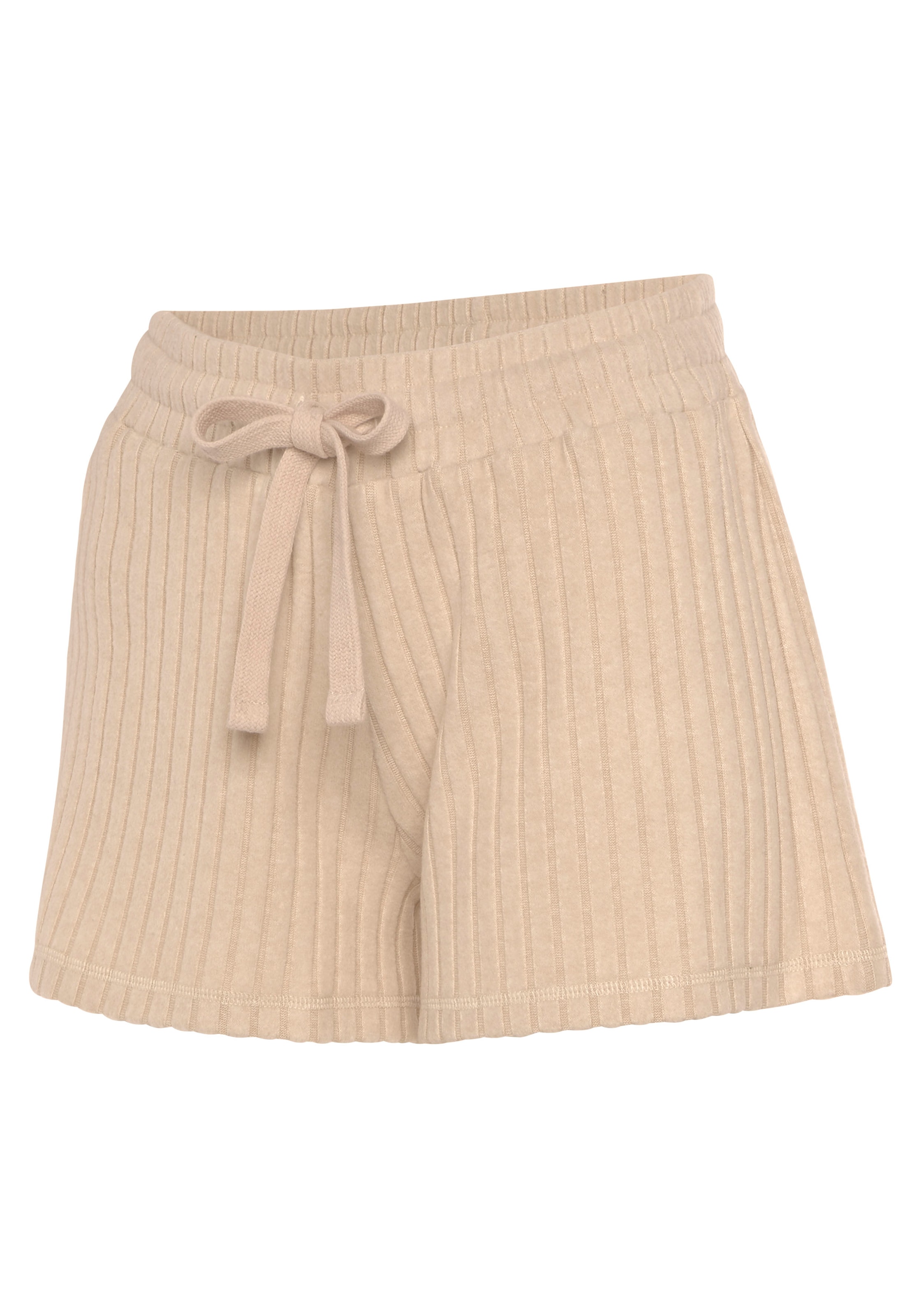 LASCANA Shorts, Lounge-/ Strickshorts meliert mit Bindeband, Loungewear