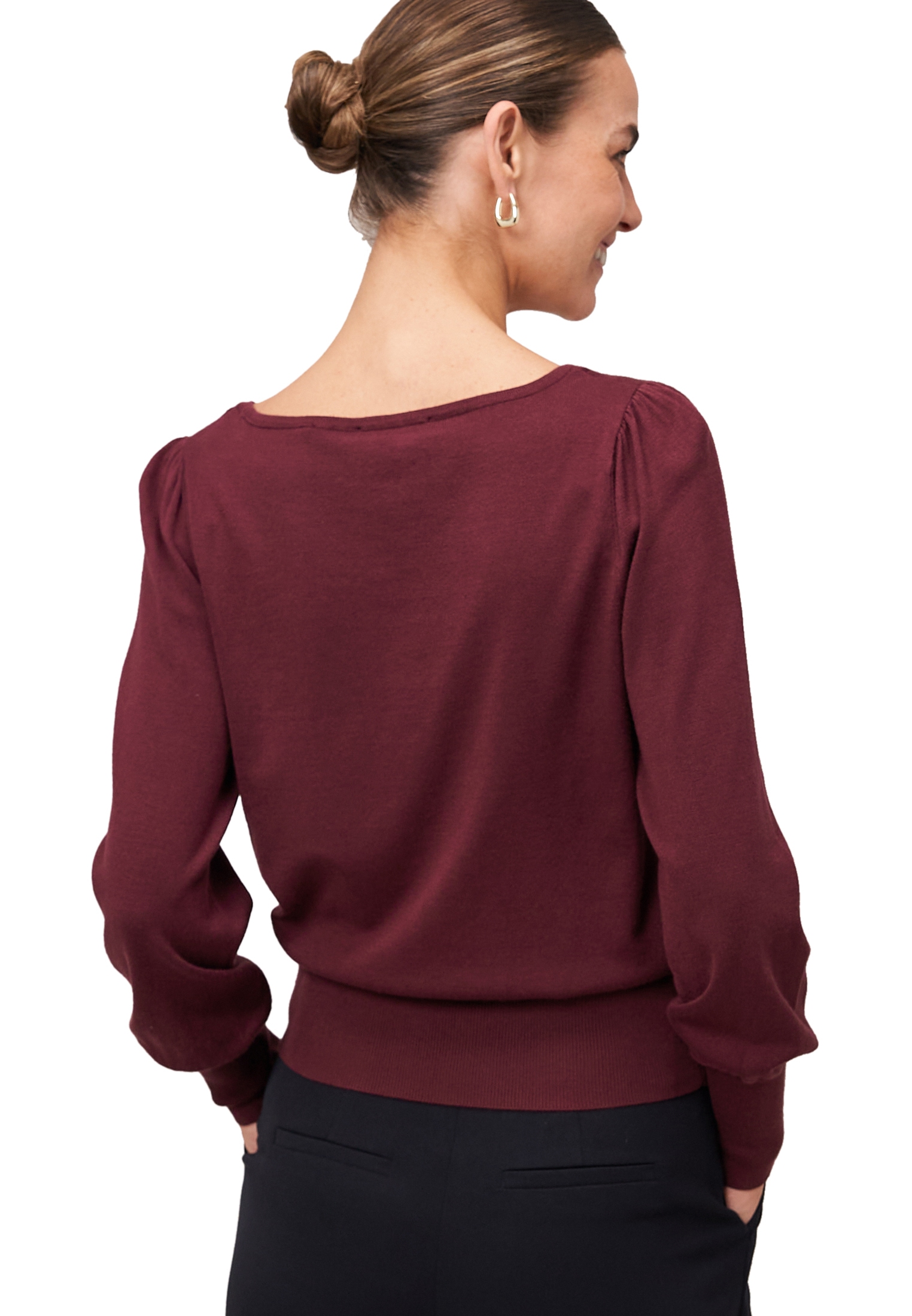 Zero Strickpullover »Strickpullover mit Ballonärmeln«