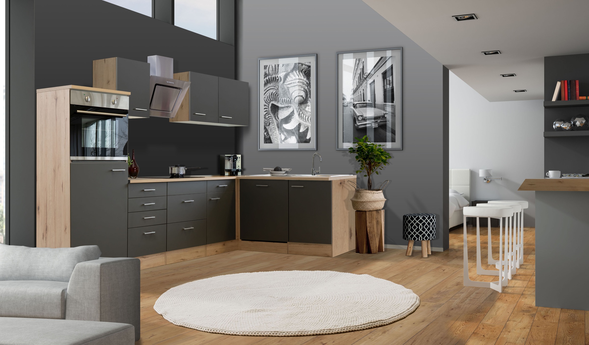 Flex-Well Küchenzeile »Morena« wahlweise mit E-Geräten, Gesamtbreite 280x170 cm