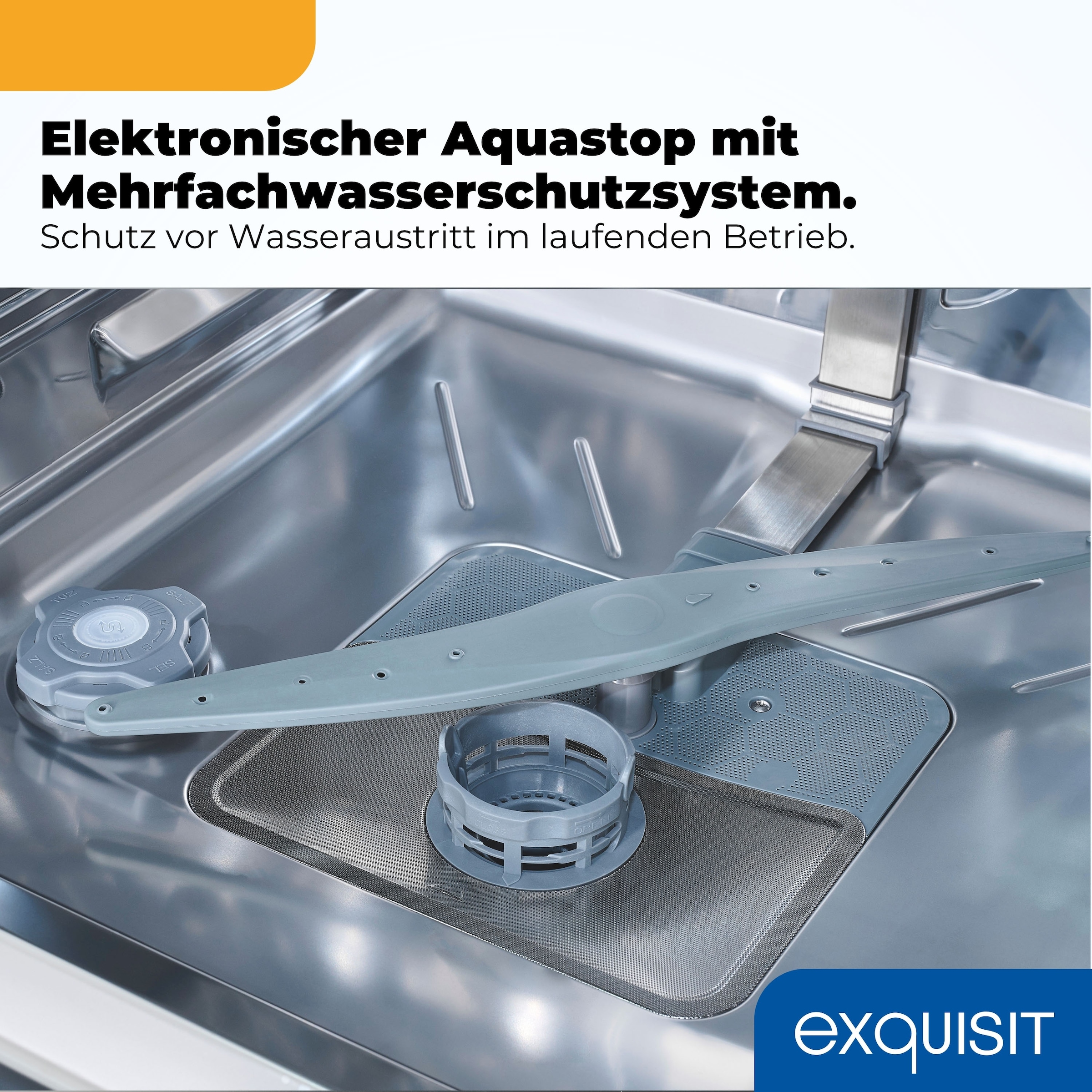 exquisit Standgeschirrspüler 9616 »GSP9616-450B schwarz« 10,9 l 16 tlg. Maßgedecke 16 Maßgedecke & flüsterleise 44 dB – stark und angenehm ruhig