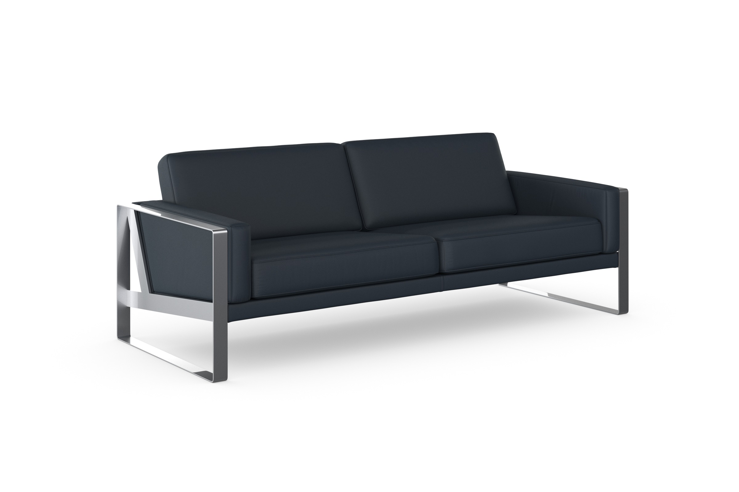 machalke® 3-Sitzer »frame«, Ledersofa mit Kufe silberfarben