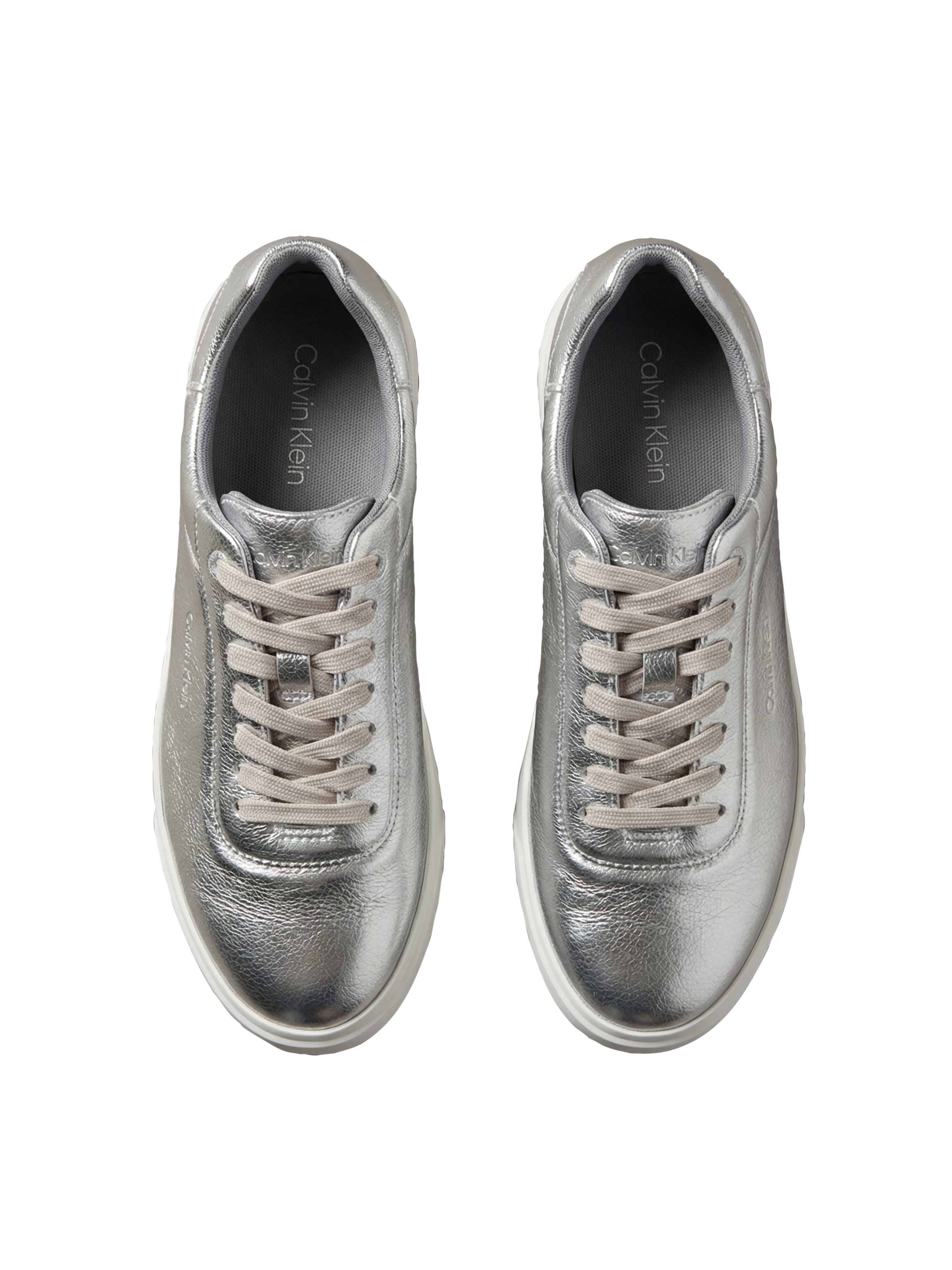 Calvin Klein Plateausneaker »LOW PRO CUPSOLE OXF LTH MET«  Schnürschuh, Halbschuh, Freizeitschuh im Metallic-Look