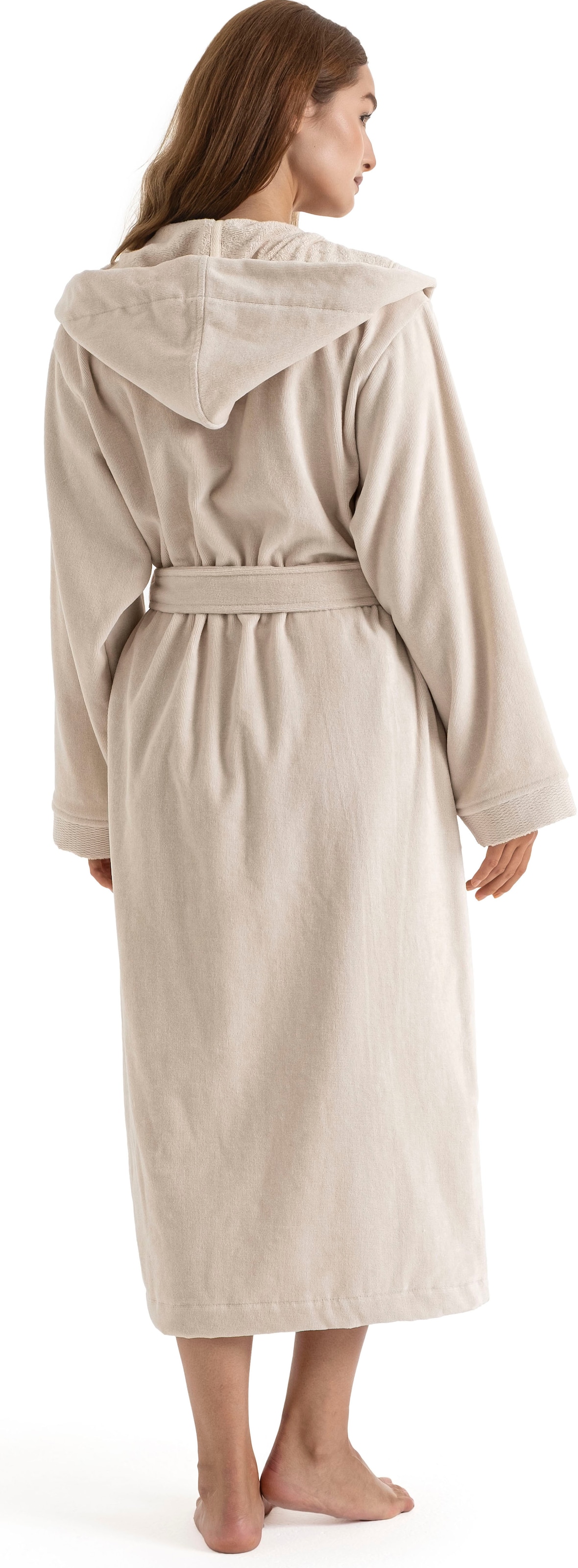 OTTO home Unisex-Bademantel »Fenya, 330 g/m², Premium, Hotelbademantel, Morgenmantel,  Sauna & Spa« 1 Stk. Reißverschlusstaschen, weich mit GRATIS-Zugabe: 1x Duschtuch 70x140 cm