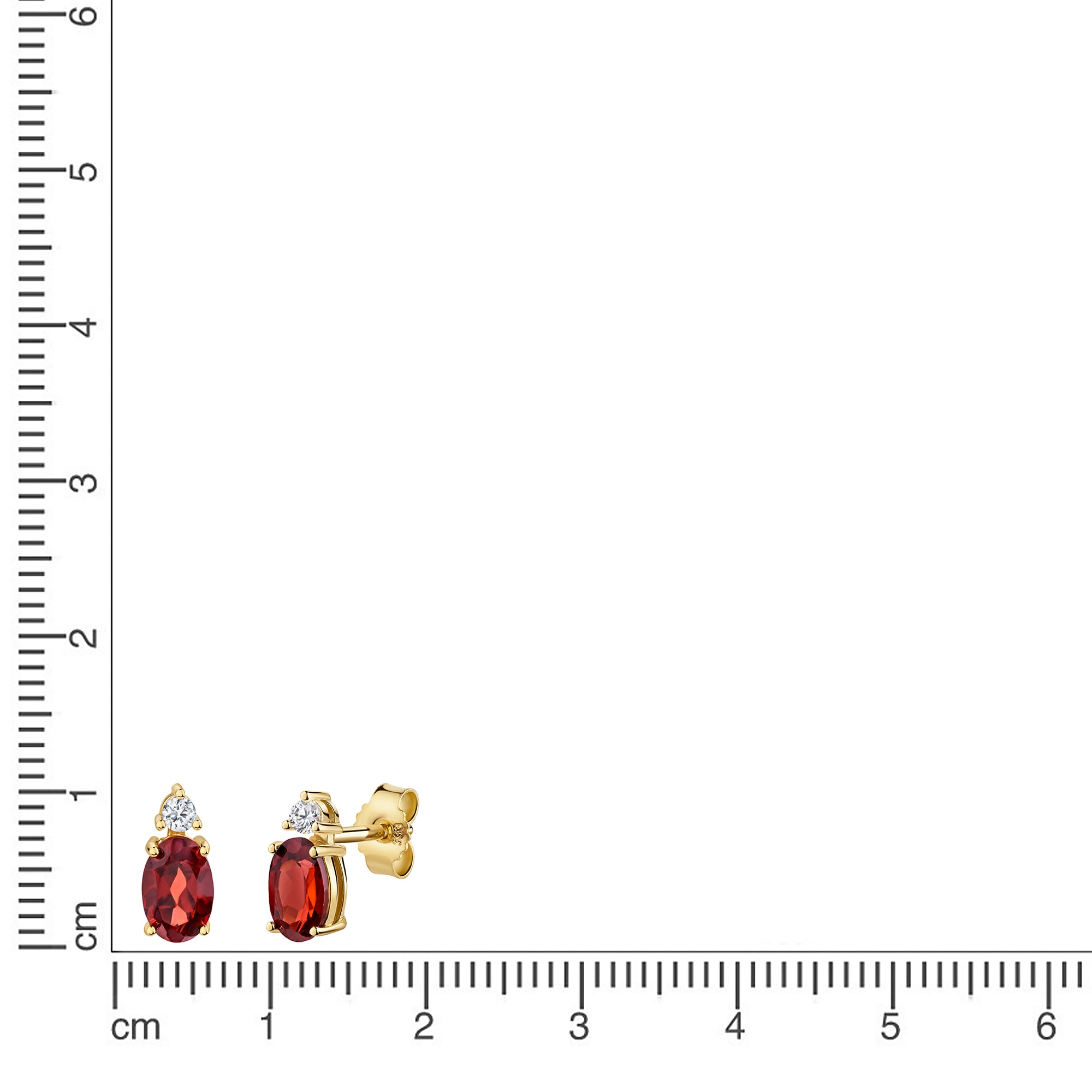 Firetti Paar Ohrstecker »Schmuck Geschenk Gold 333 Ohrschmuck Ohrringe« mit Granat, Zirkonia (synth.)