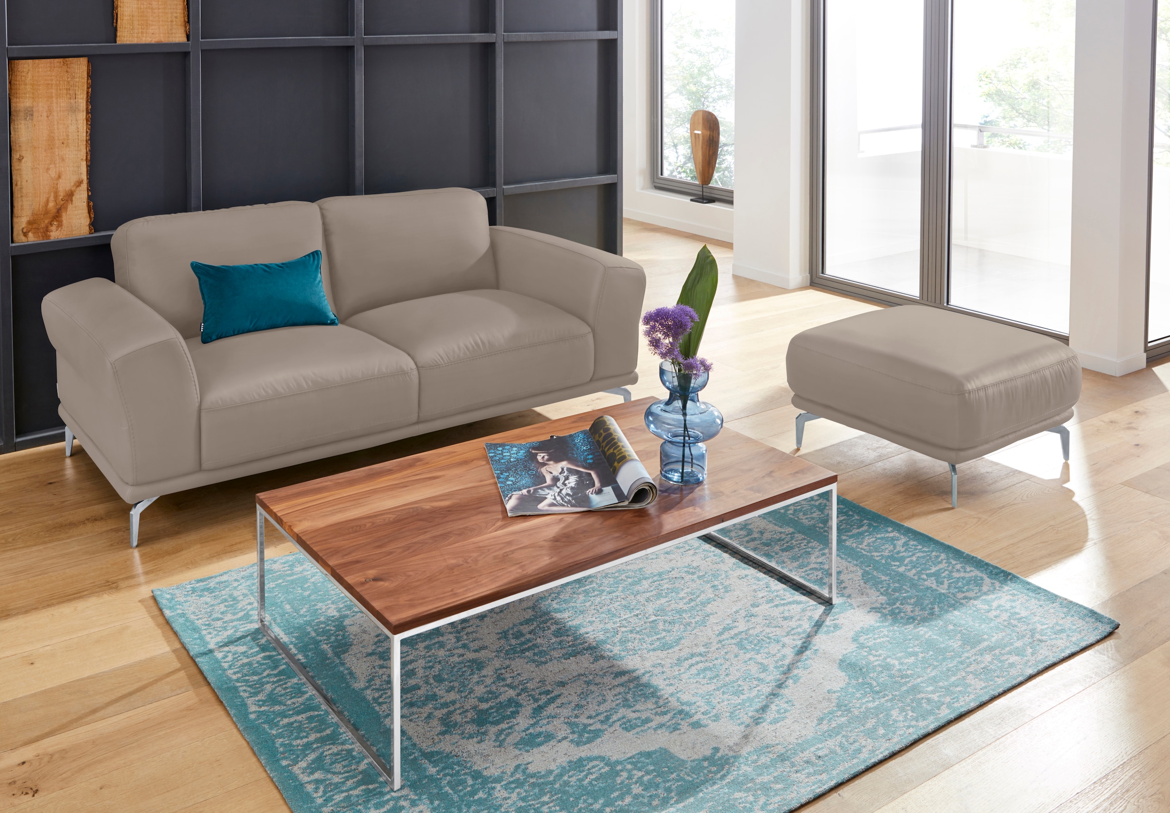 W.SCHILLIG 2-Sitzer »montanaa« mit Metallfüßen in Silber matt, Breite 192 cm