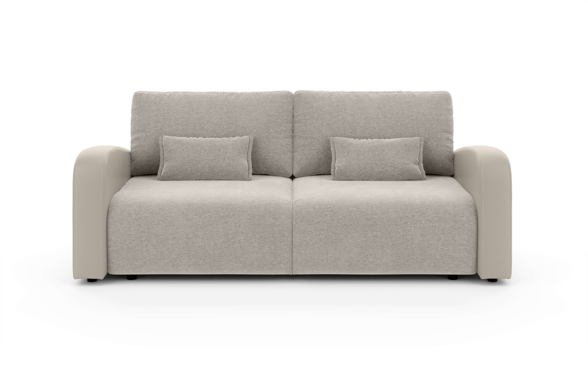 INOSIGN 3-Sitzer »JIGGS wahlweise Schlafsofa mit Bettkasten, Maße B/H/T: 228/96/110 cm«, Sofa mit Wellenunterfederung, enthält 2 Rückenkissen und 2 Zierkissen