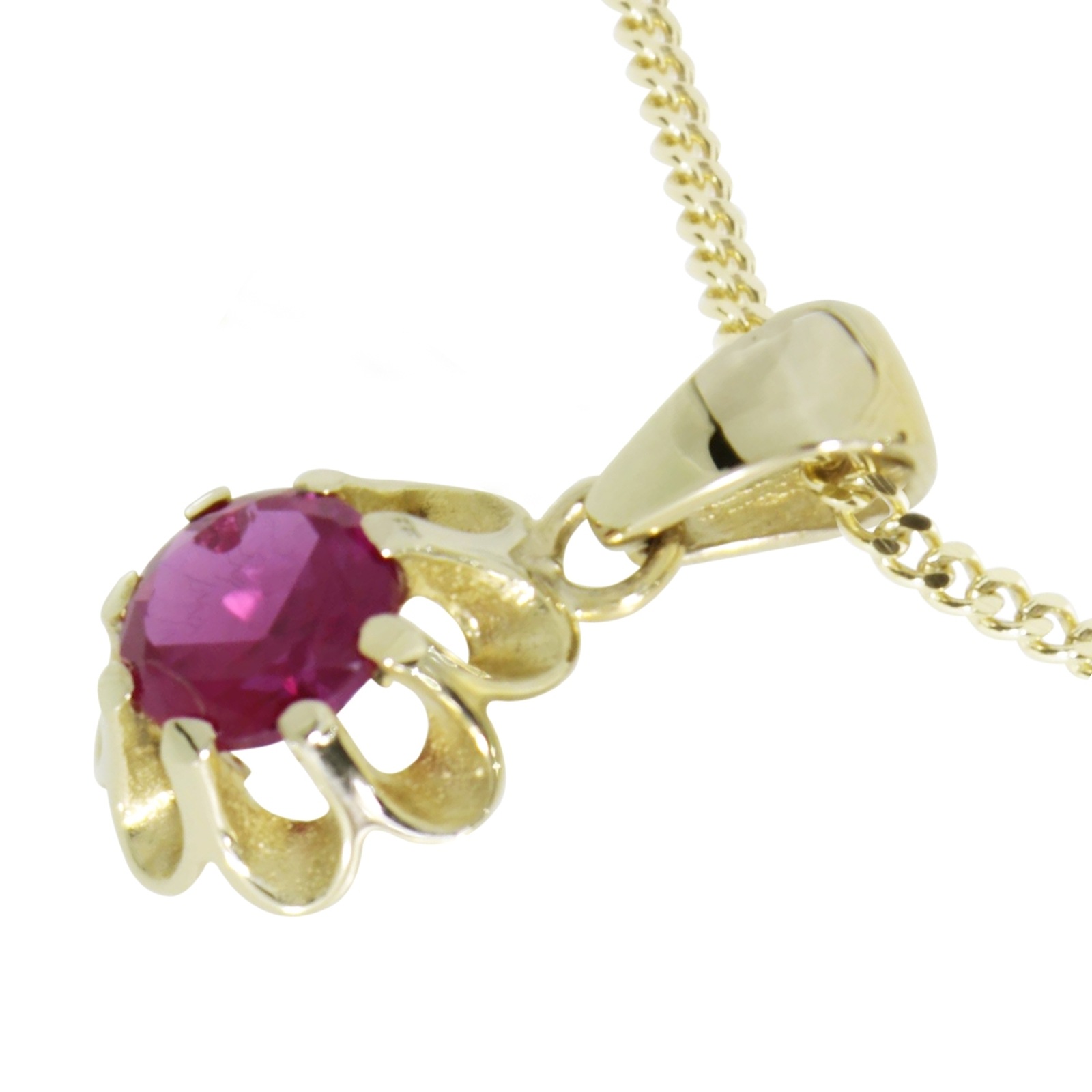 OSTSEE-SCHMUCK Kette und Anhänger Set »- Pia 6 mm - Gold 333/000 - sy. Rubin«