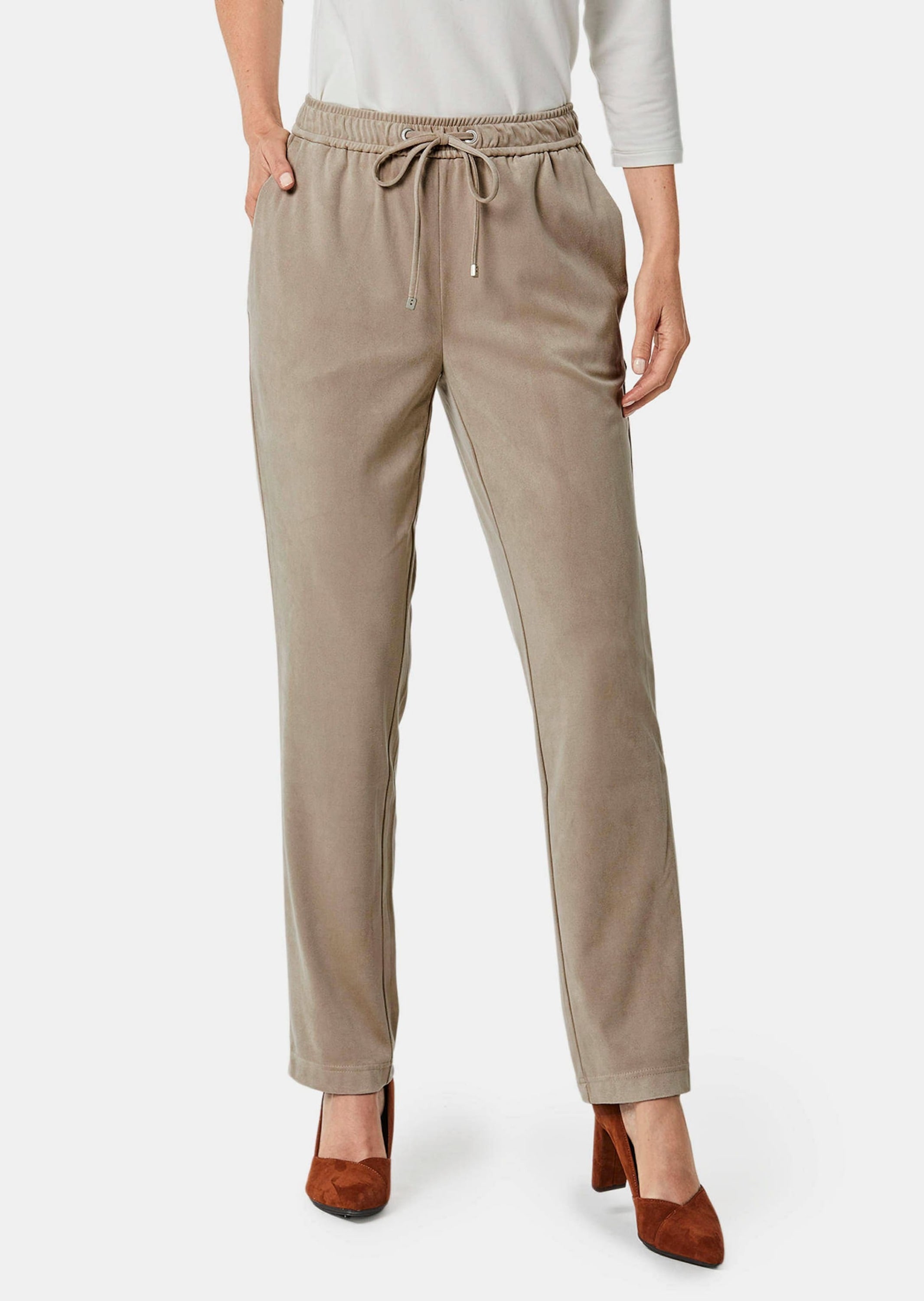 GOLDNER 2-in-1-Hose »Hose in Veloursleder-Optik LOUISA Bi-elastische Hose LOUISA in superweichem Veloursleder-Look«