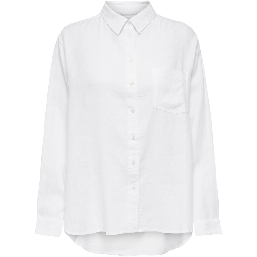 ONLY Longbluse »ONLTOKYO L/S LINEN BLEND SHIRT«, mit Leinen